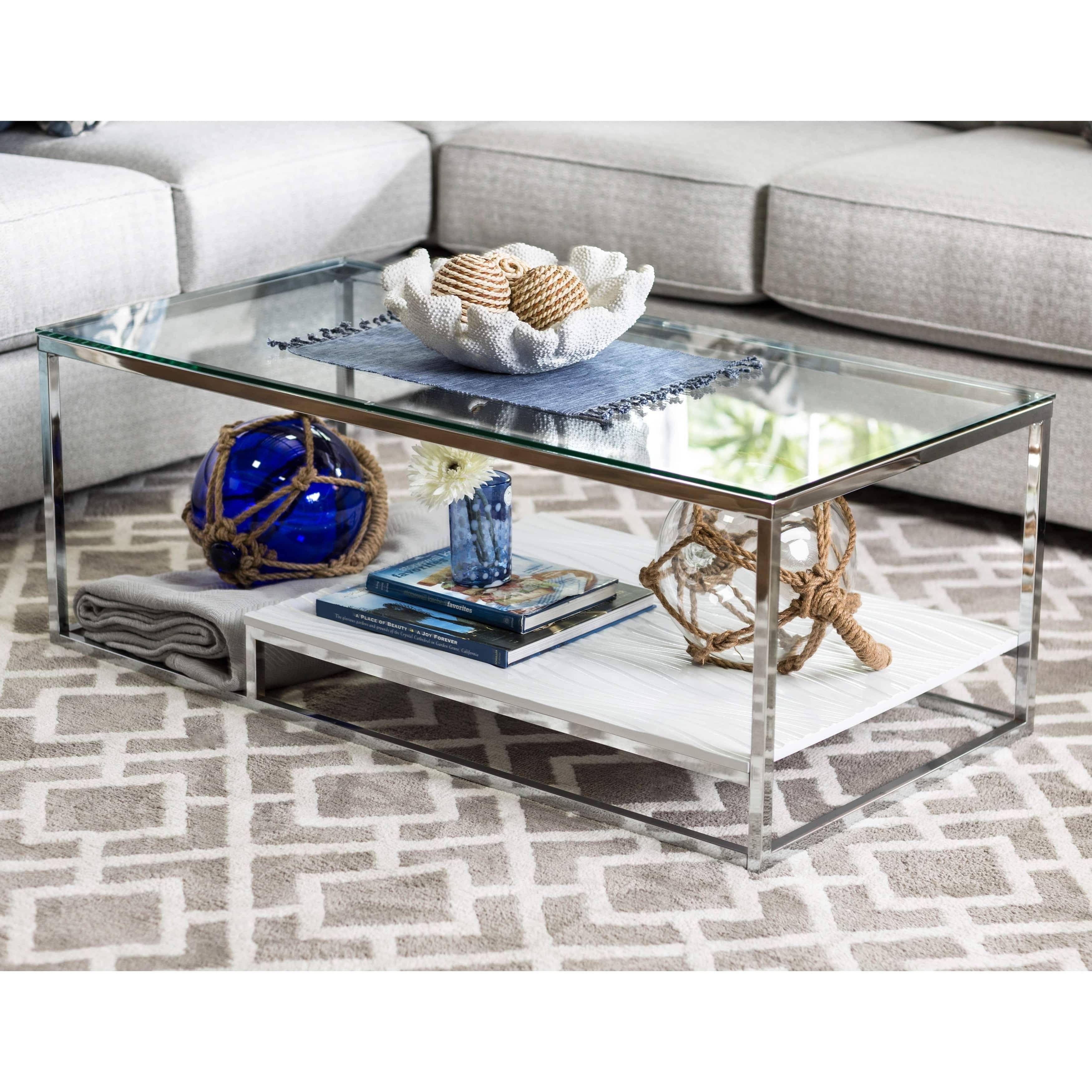 Furniture Of America Deitie Modern Chrome Coffee Table | Ebay With Regard To Modern Chrome Coffee Tables (View 25 of 30)