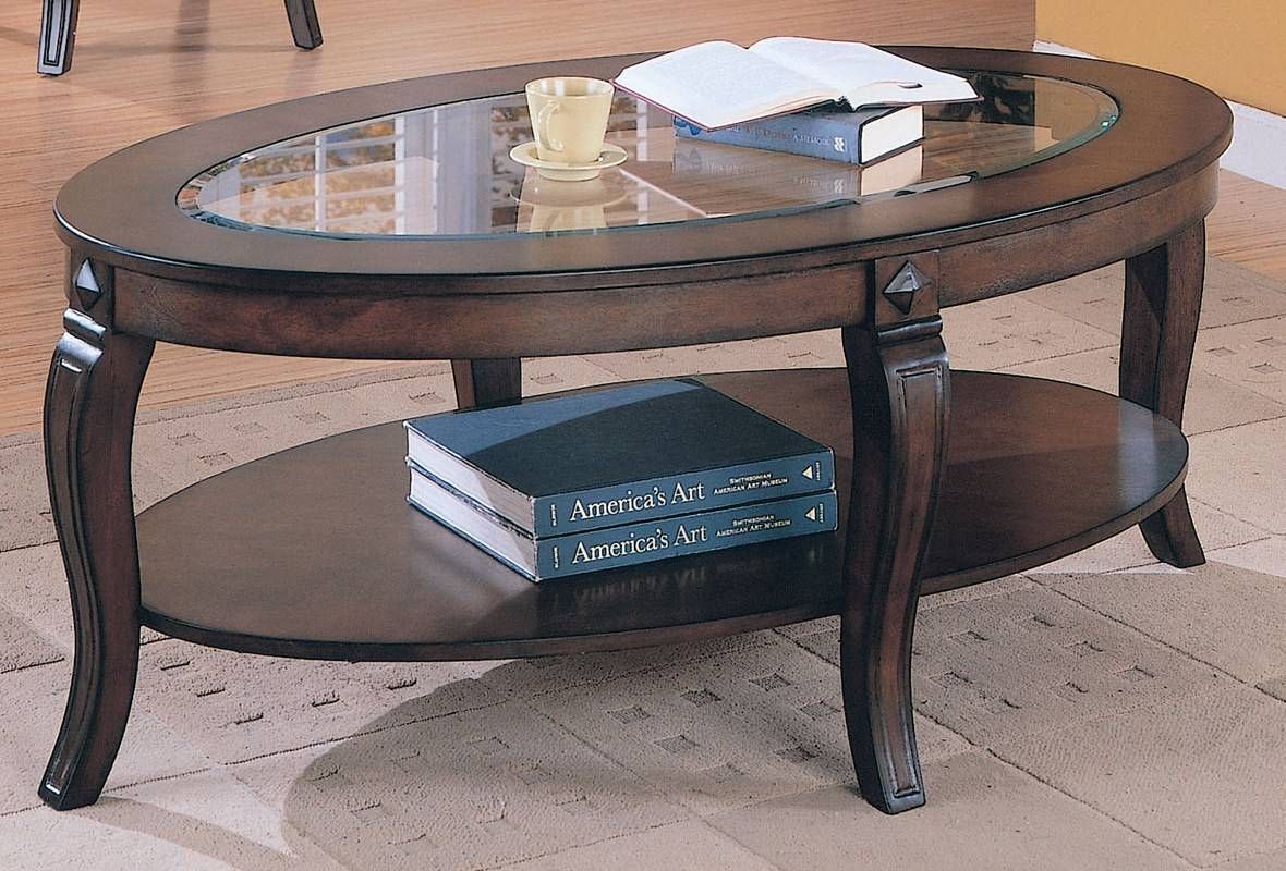 Furniture: Oval Glass Top Coffee Table | Oval Coffee Table Glass Pertaining To Oval Glass And Wood Coffee Tables (Photo 1 of 30)