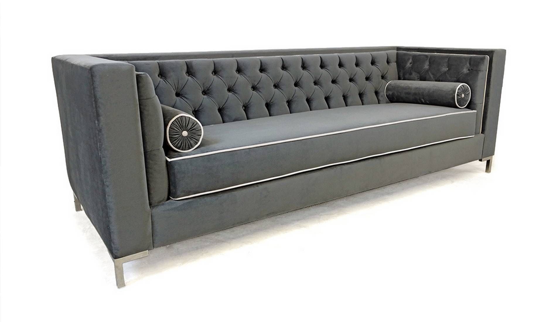 Furniture: Sophisticated Velvet Tufted Sofa For Living Room Regarding Affordable Tufted Sofa (View 6 of 30)