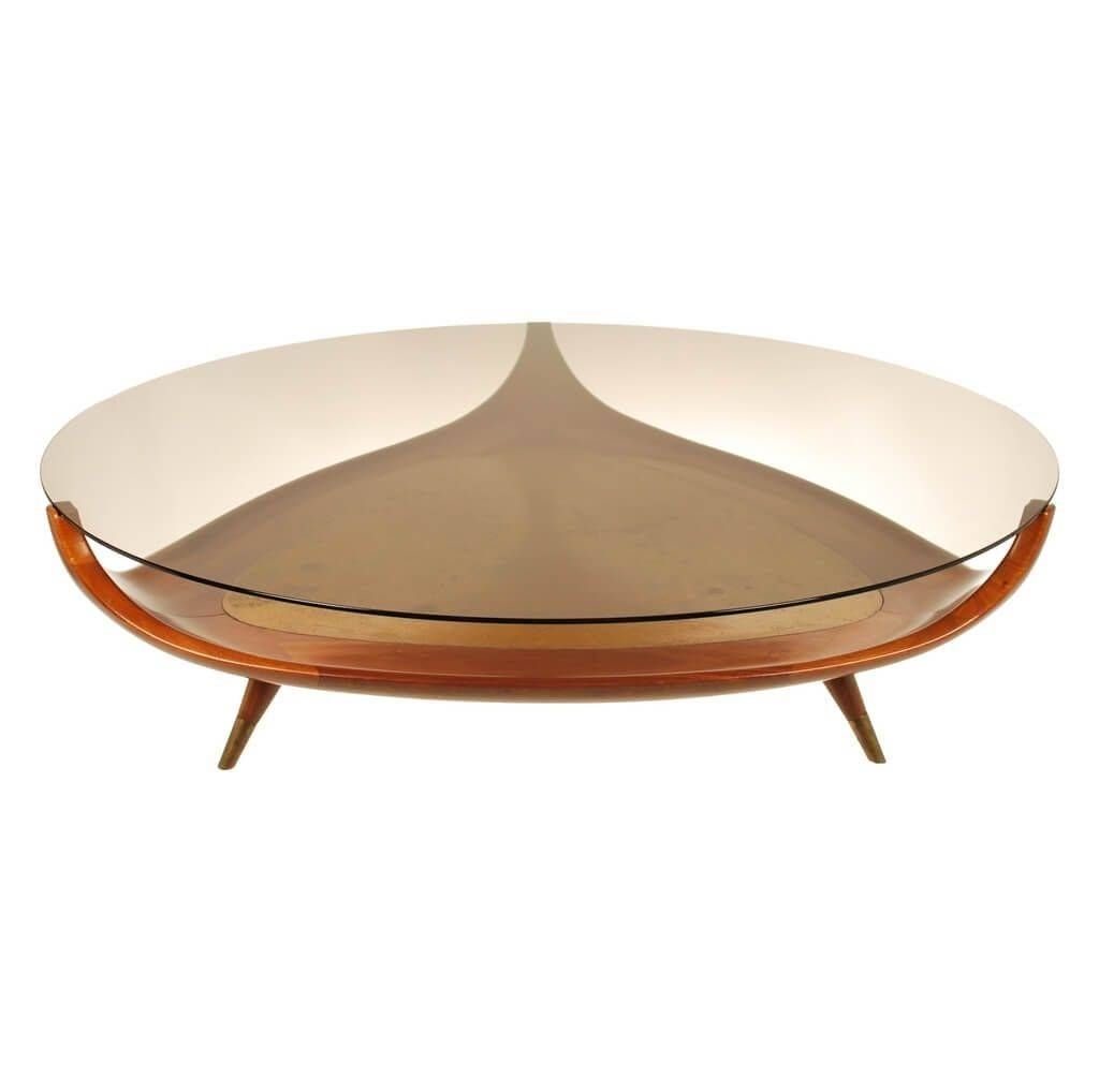 Furniture: Triangle Modern Coffee Table With Round Glass Top The Regarding Round Glass And Wood Coffee Tables (View 25 of 30)