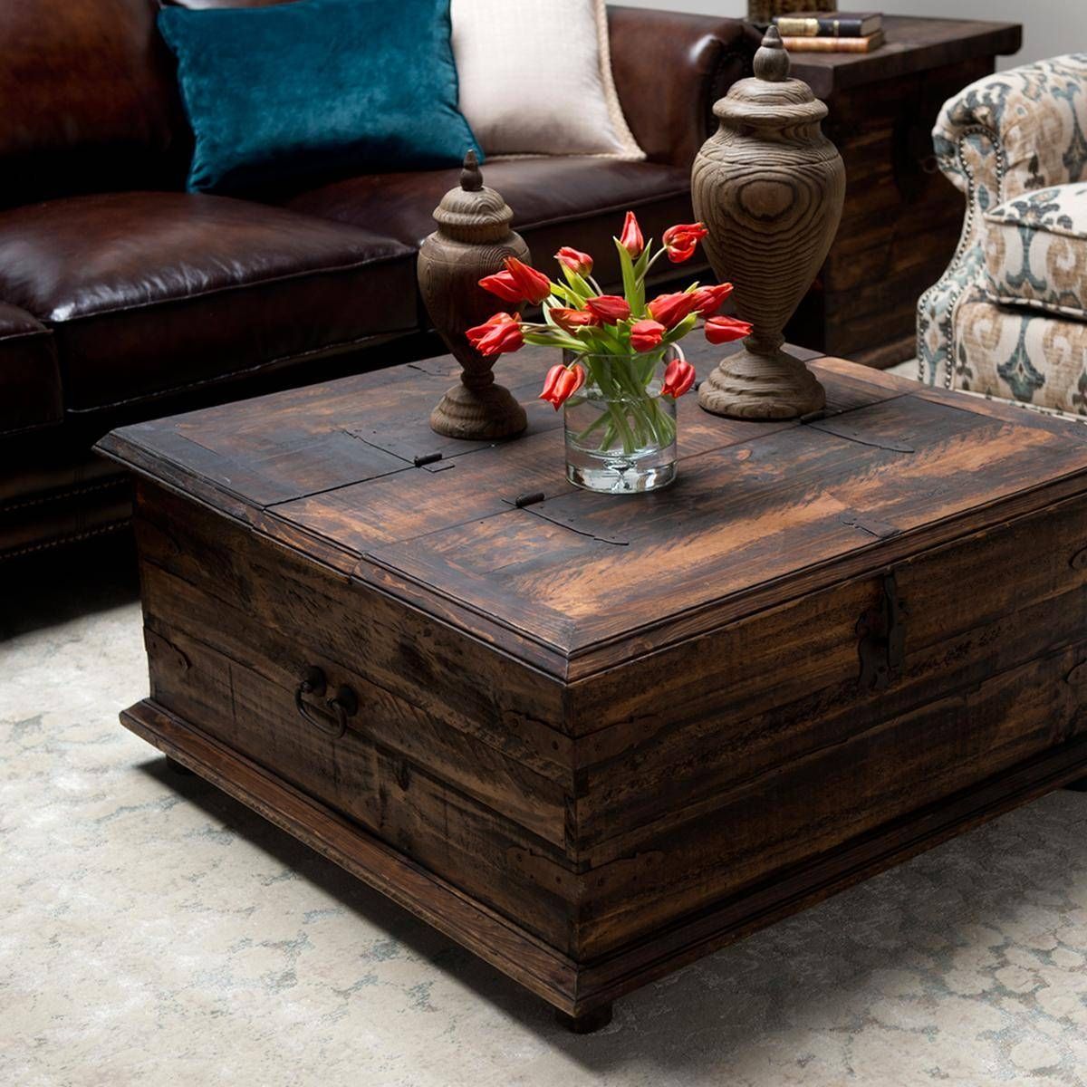 Furniture: Unique Rustic Coffee Table For Elegant Living Room For Square Wood Coffee Tables With Storage (View 27 of 30)