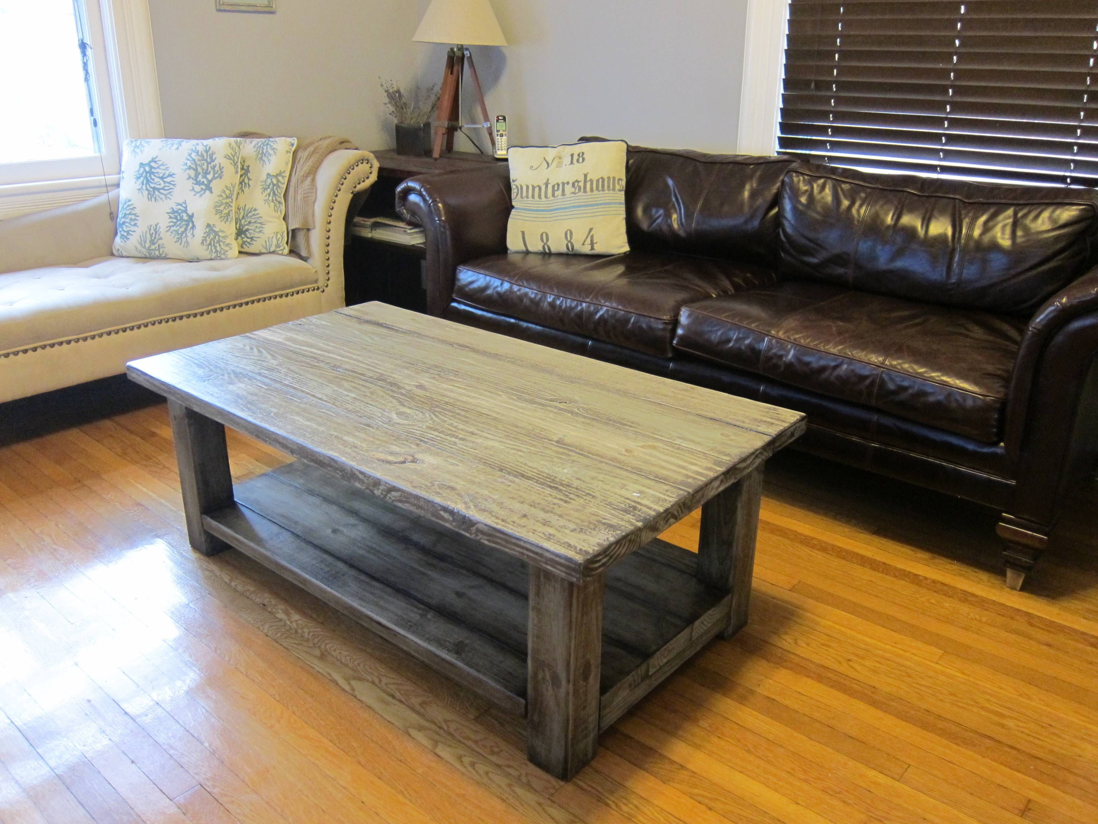 Furniture: Unique Rustic Coffee Table With Dark Brown Wood For White And Brown Coffee Tables (View 25 of 30)