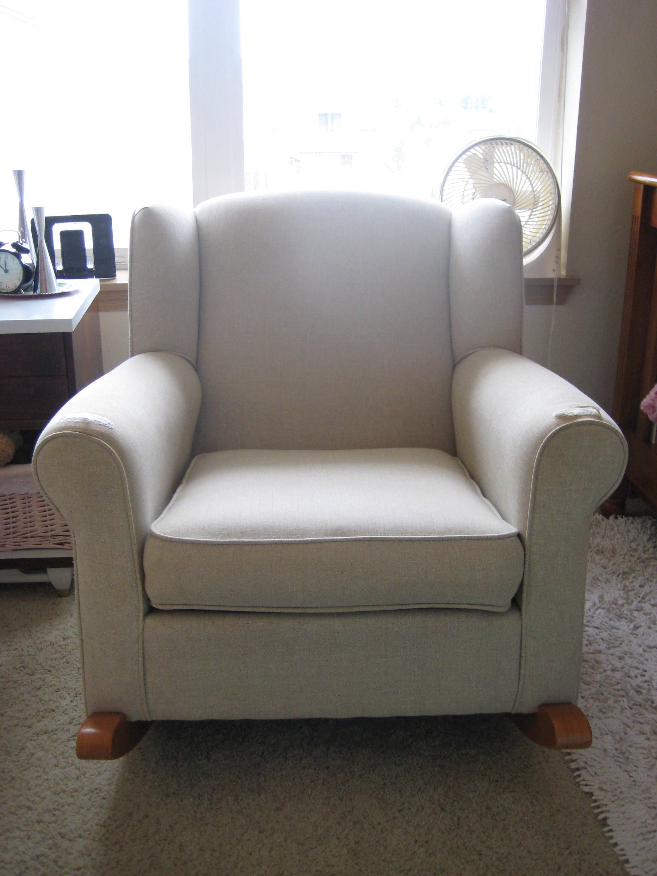 Furniture: Upholstered Rocking Chair | Nursery Rocker Chair Regarding Sofa Rocking Chairs (Photo 18 of 30)