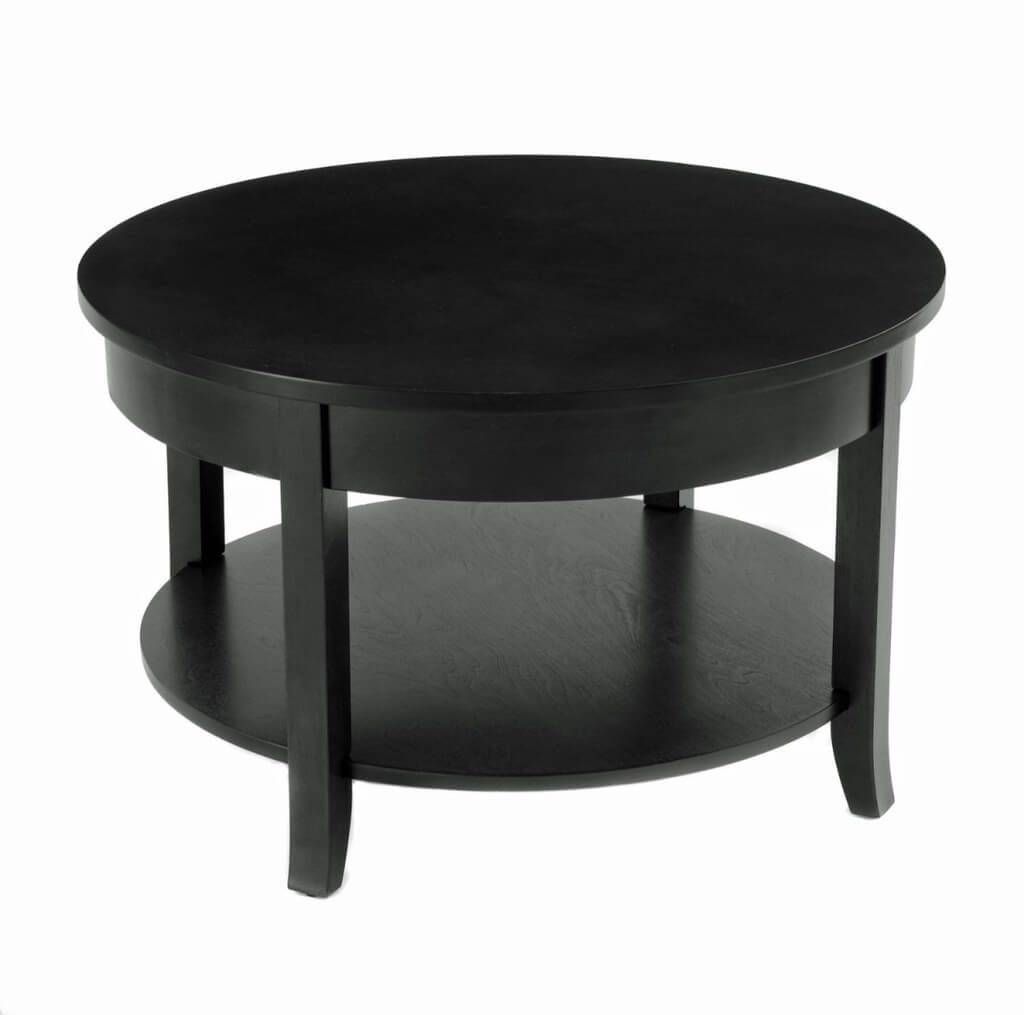 Furniture: White Small Round Coffee Table With Unique Design – The Intended For Black Coffee Tables (View 24 of 30)
