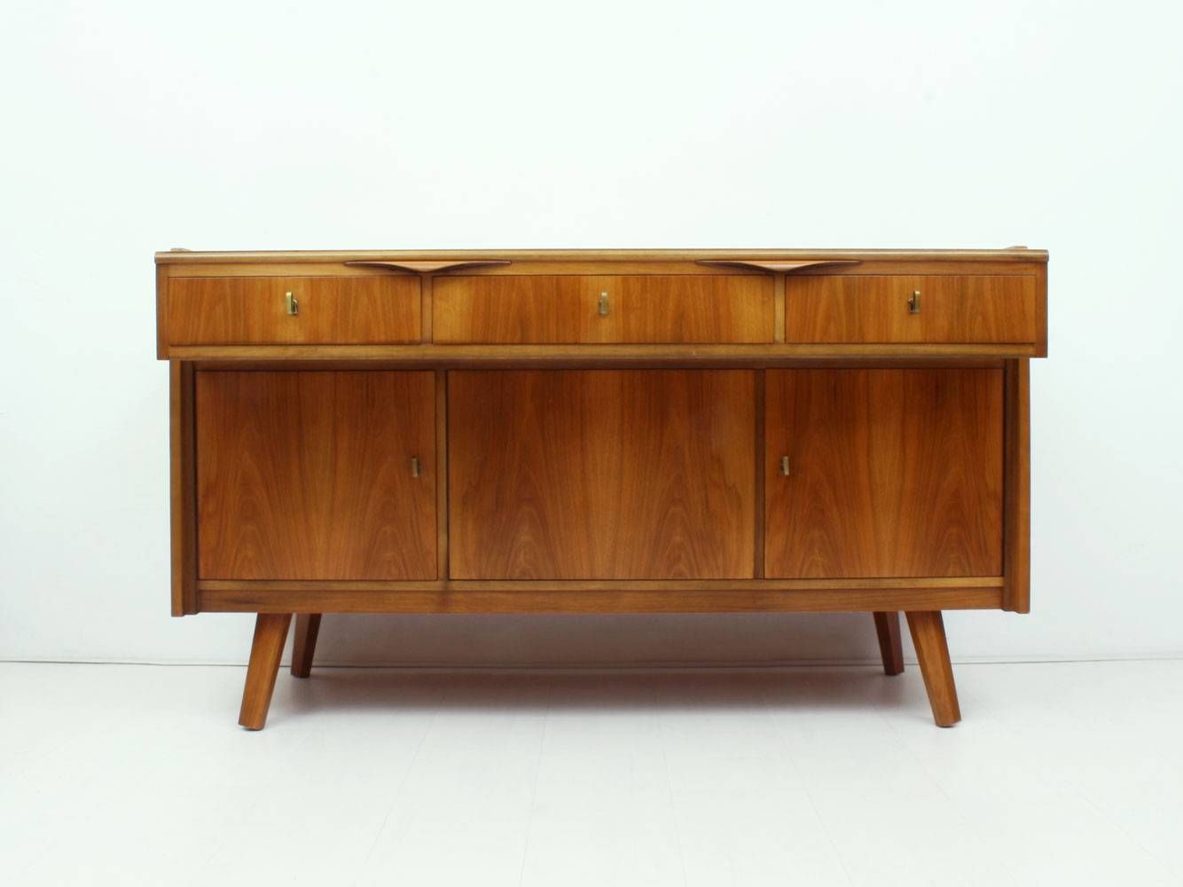 German Walnut Desk & Sideboard, 1950s For Sale At Pamono With Desk Sideboards (Photo 8 of 30)