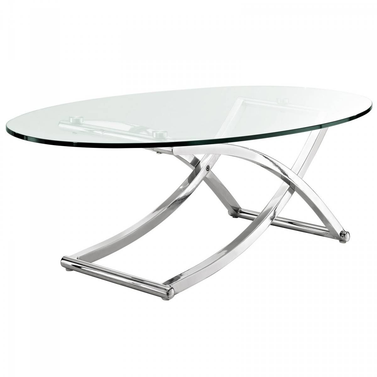 Glass Oval Coffee Table: A Unique Selection For Your Living Room For Modern Chrome Coffee Tables (Photo 14 of 30)