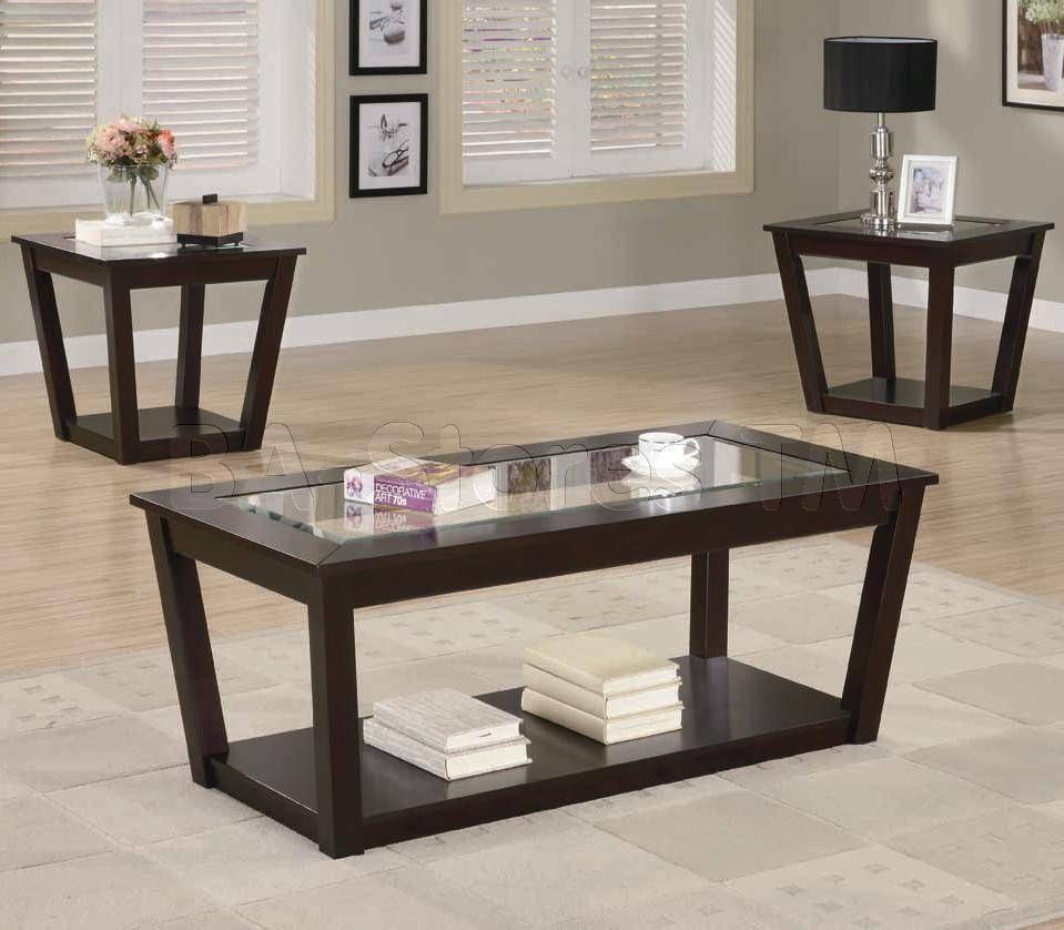 Glass Top Coffee And End Table Sets | Coffee Tables Decoration Regarding Contemporary Coffee Table Sets (View 9 of 30)