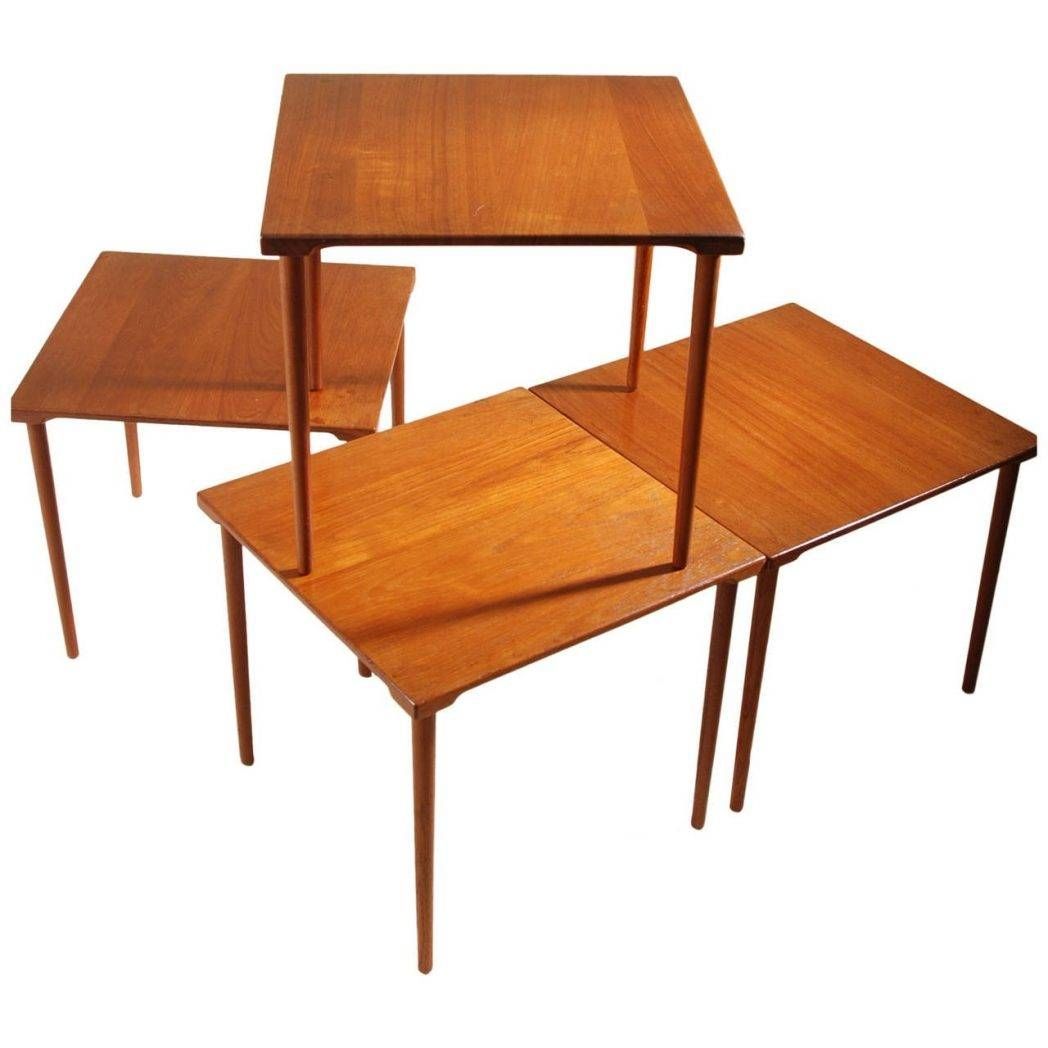 Grete Jalk Nesting Tables In Rosewoodp Jeppesen Denmark Round Intended For Stackable Coffee Tables (View 21 of 30)