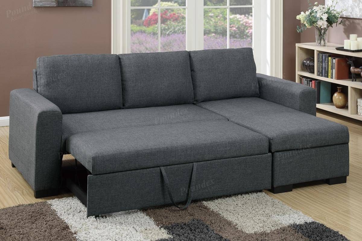 Grey Fabric Sectional Sofa Bed – Steal A Sofa Furniture Outlet Los With Regard To Sectional Sofas Los Angeles (View 4 of 25)