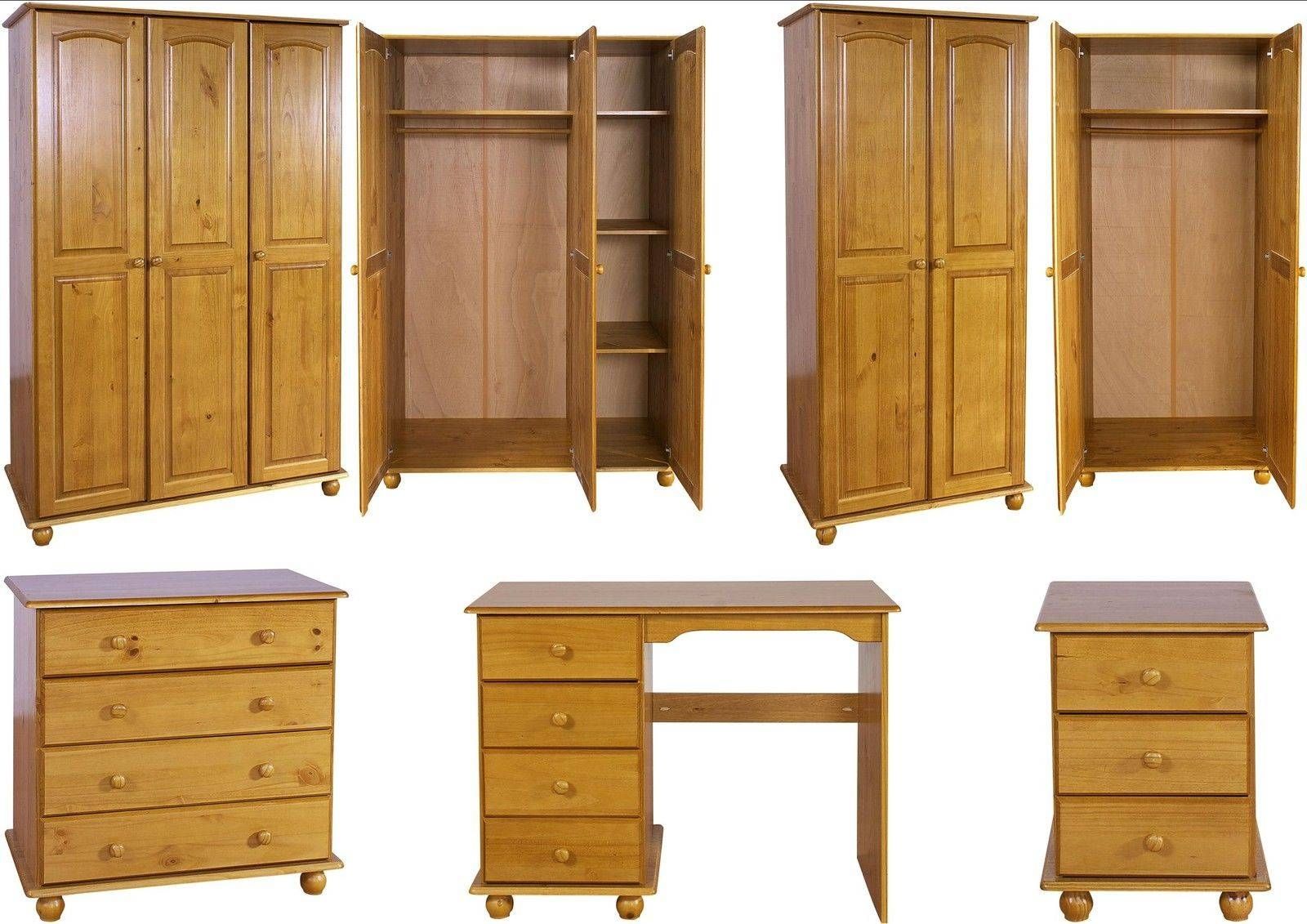 Hampshire Solid Antique Pine Bedroom Furniture Wardrobe Drawers Regarding Hampshire Wardrobes (View 8 of 15)