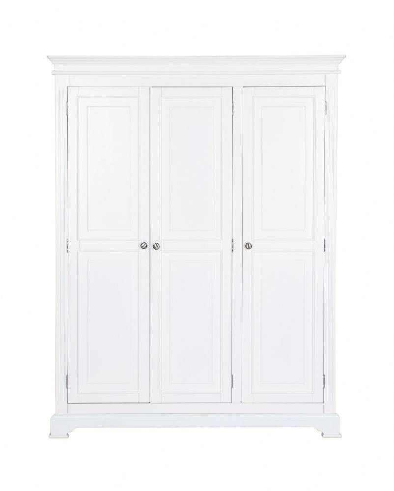 Hanbury Elegance Painted Wardrobe – 3 Door Within White 3 Door Wardrobes (View 10 of 15)