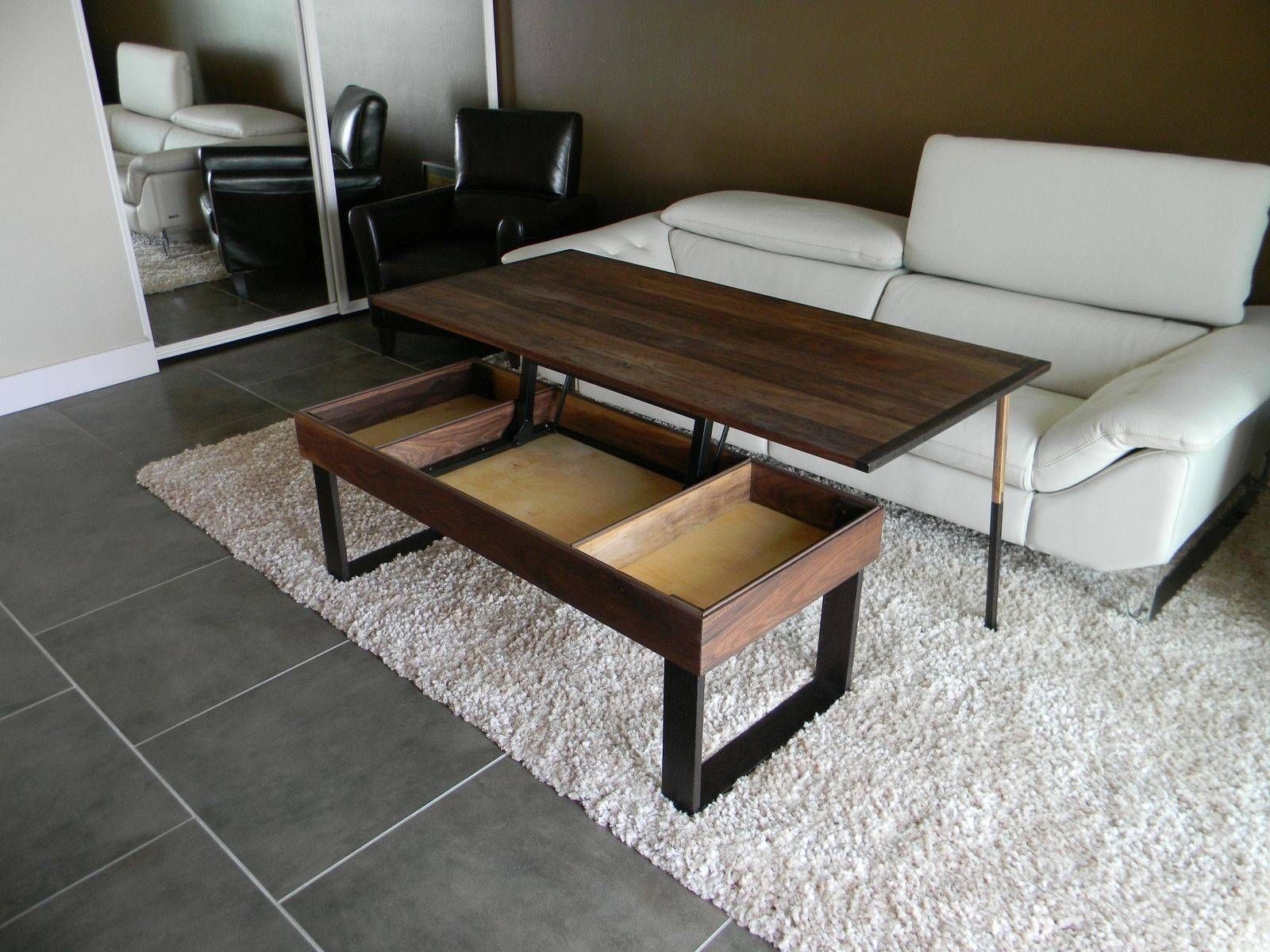 Hand Made Terry's Lift  Top, Pop Up Walnut And Wenge Transformer Pertaining To Coffee Tables With Lifting Top (View 8 of 30)