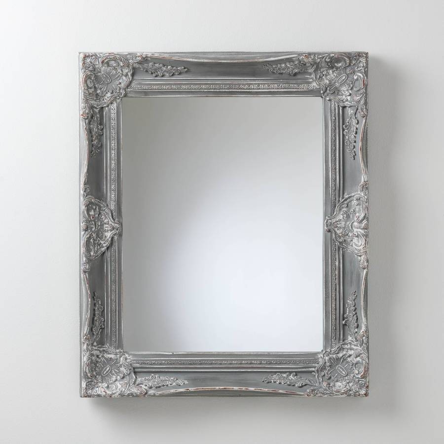 Hand Painted Vintage Grey Mirrorhand Crafted Mirrors With Regard To Grey Vintage Mirrors (Photo 1 of 25)