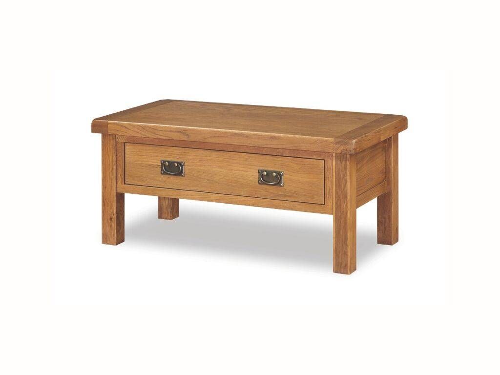 Harvest Oak Small Coffee Table With Drawer – M (View 11 of 30)