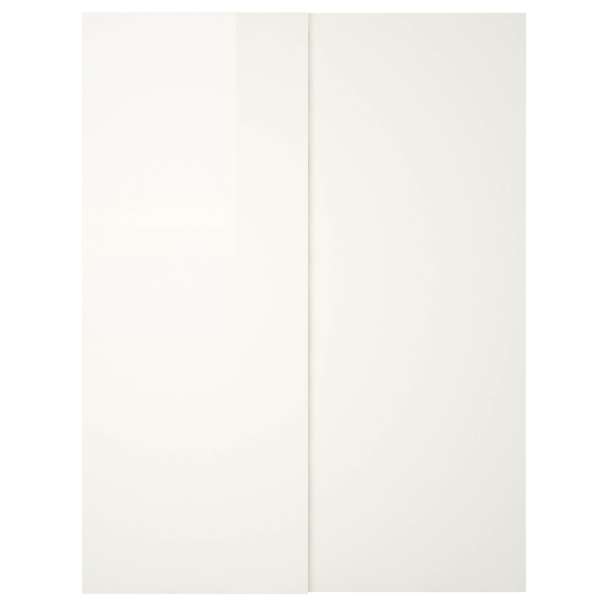 Hasvik Pair Of Sliding Doors High Gloss/white 150x201 Cm – Ikea Within White High Gloss Sliding Wardrobes (View 8 of 15)
