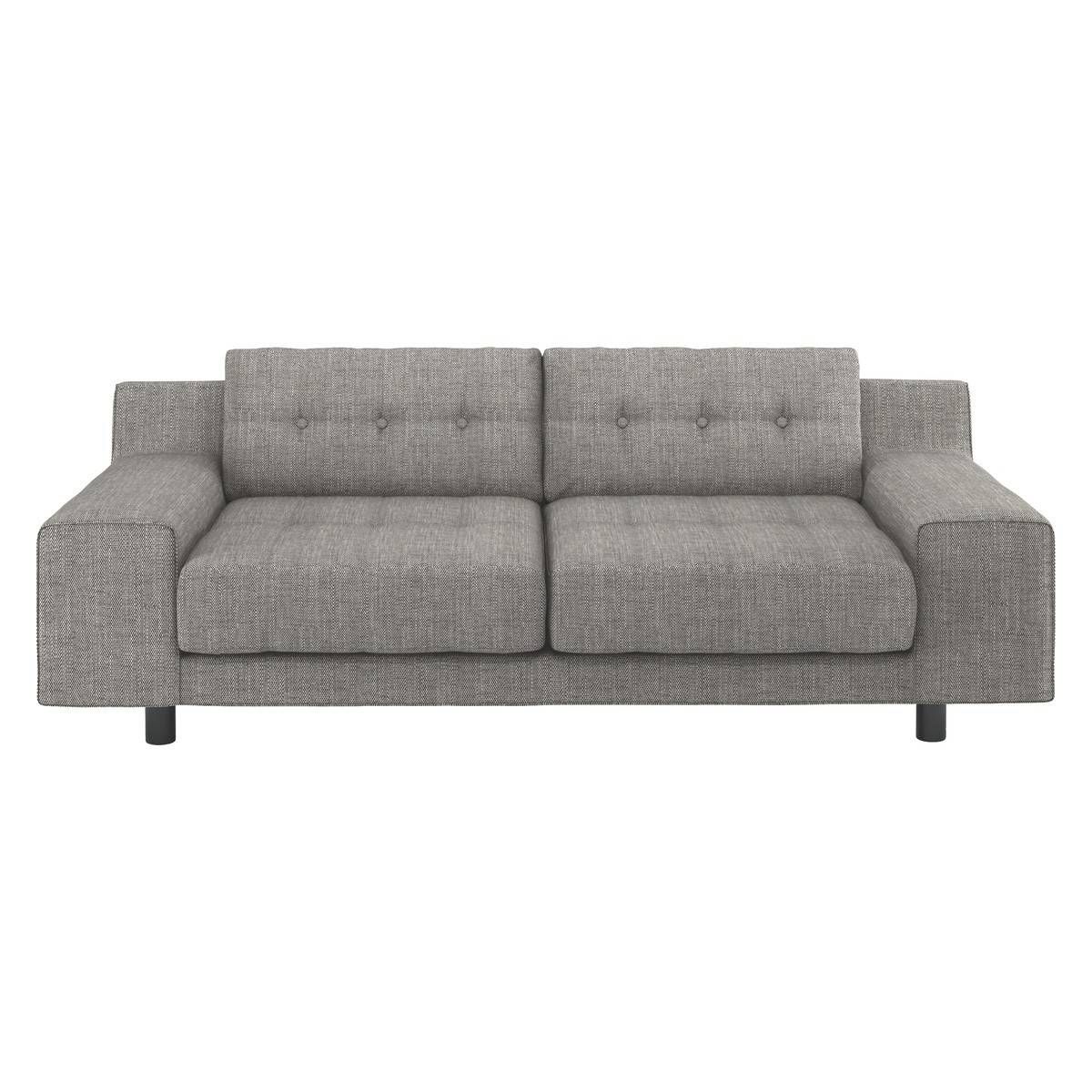 Hendricks Black And White Italian Woven Fabric 2 Seater Sofa | Buy Inside Black 2 Seater Sofas (View 23 of 30)