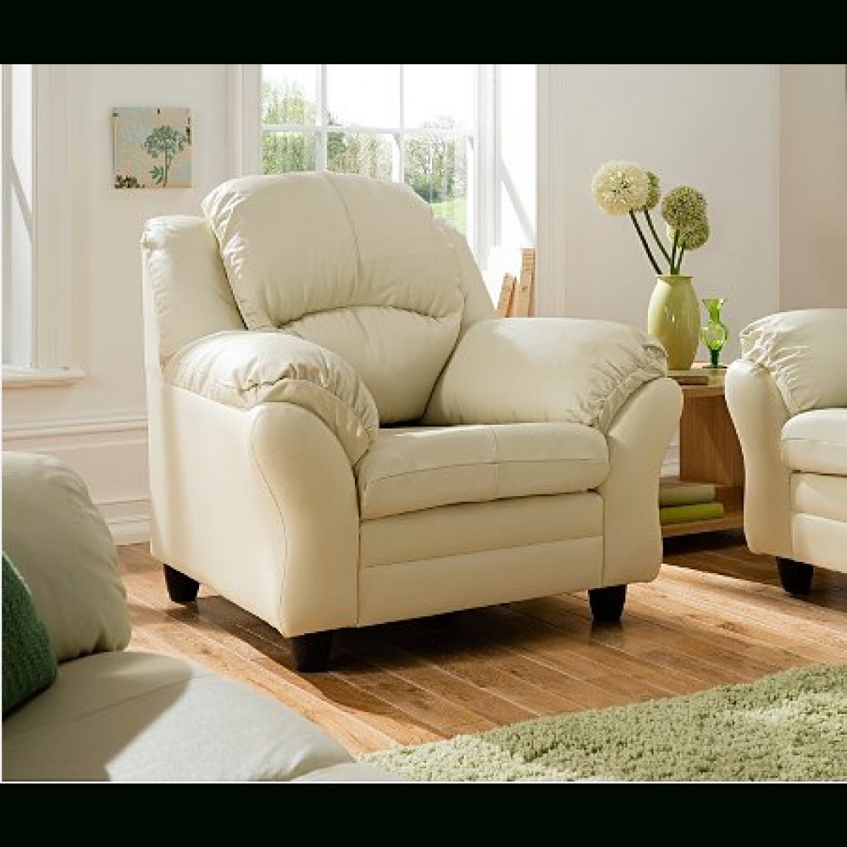 Hereford Large Leather Sofa And Two Chair's Ivory – Furnico Village Intended For Ivory Leather Sofas (Photo 11 of 30)
