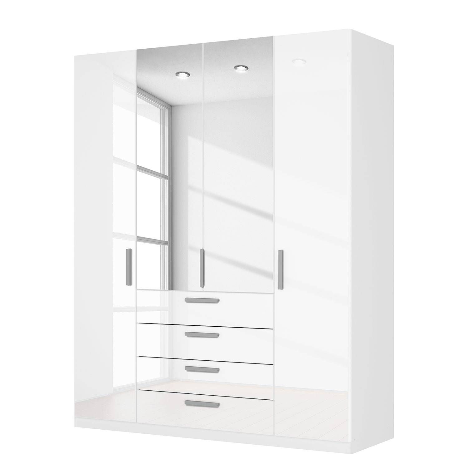High Gloss White Wardrobes With Drawers Regarding White Gloss Wardrobes (View 15 of 15)