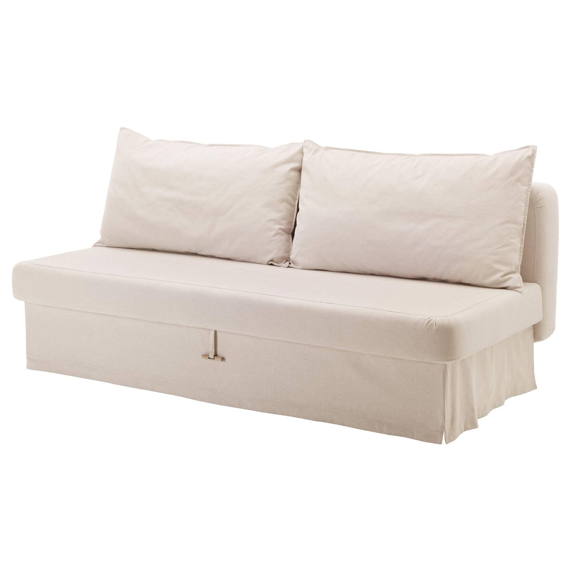 Himmene Three Seat Sofa Bed Lofallet Beige – Ikea For Storage Sofas Ikea (View 16 of 25)