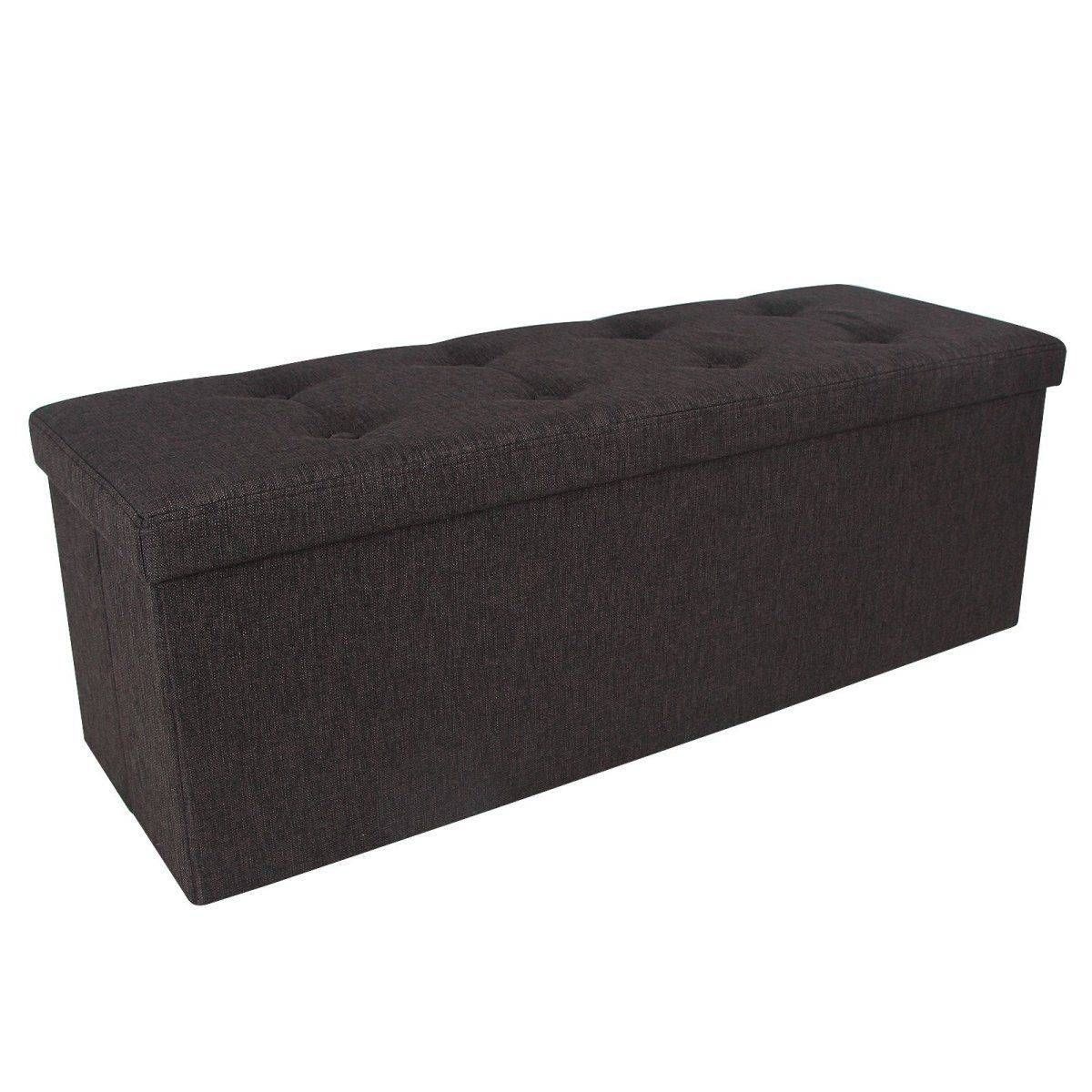 Homcom Pu Square Storage Stool Footrest Ottoman Seat Organizer Intended For Footstool Pouffe Sofa Folding Bed (View 8 of 25)
