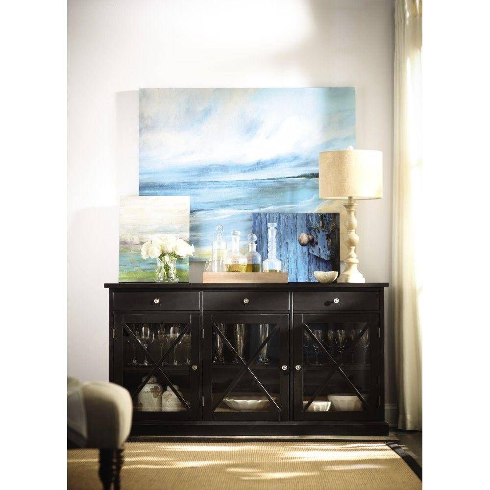 Home Decorators Collection Hampton Black Buffet 1926000950 – The With Regard To Black And Walnut Sideboards (Photo 30 of 30)
