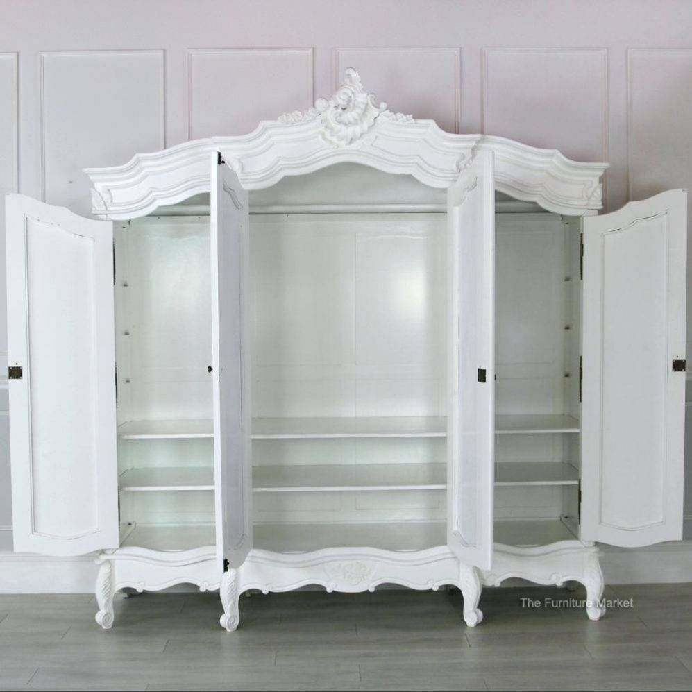 Home Goods Jewelry Armoire French Rococo White Mirrored 2 Door Pertaining To Armoire French Wardrobes (View 7 of 15)