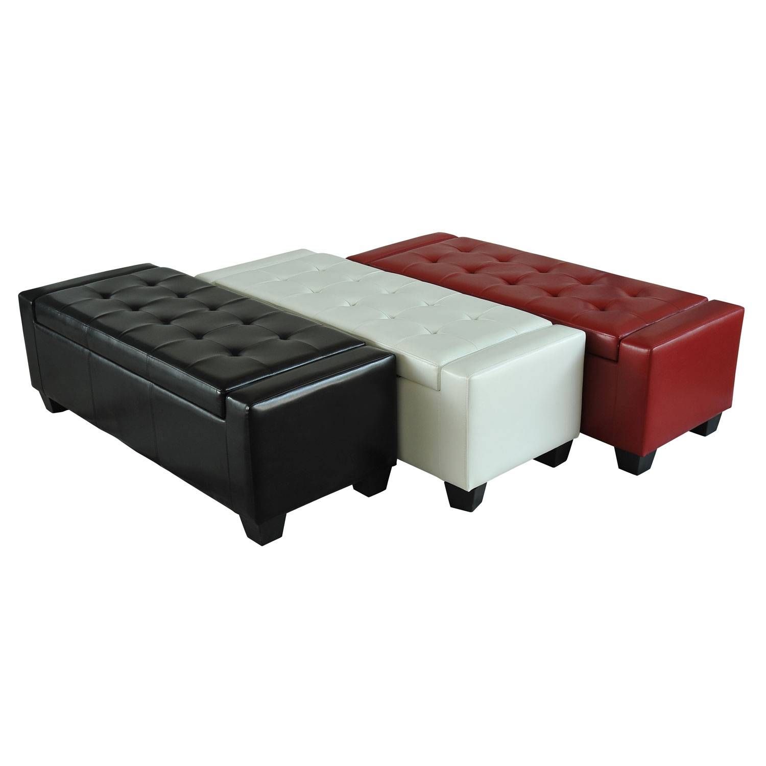 Home Modern Ottoman Storage Bench Seat Footrest Sofa Shoe Faux For Leather Storage Sofas (Photo 27 of 30)