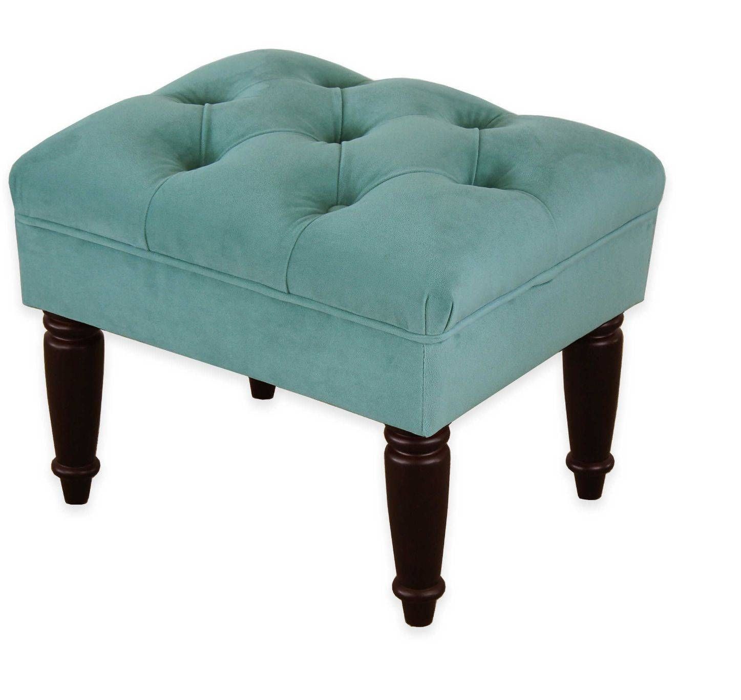 Home Tufted Upholstered Velvet Fabric Bench Foot Stool Seat For Velvet Footstool (View 9 of 30)