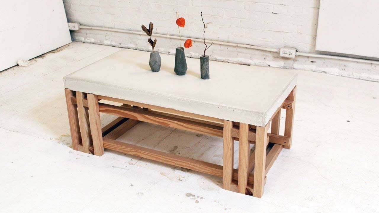 Homemade Modern, Episode 15 — Diy Concrete + Wood Coffee Table Regarding Large Low Wooden Coffee Tables (Photo 30 of 30)