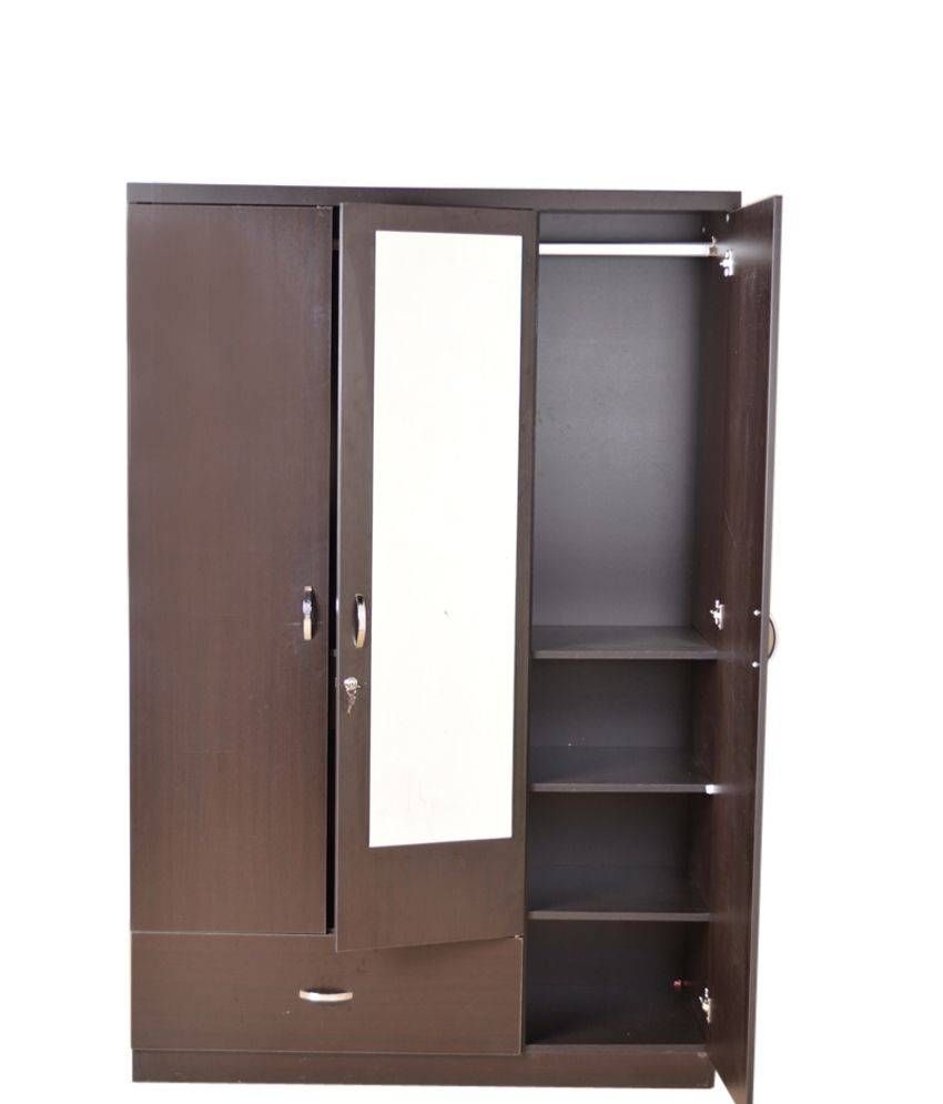 Hometown Utsav 3 Door Wardrobe With Mirror: Buy Online At Best Intended For Three Door Wardrobes With Mirror (View 10 of 15)