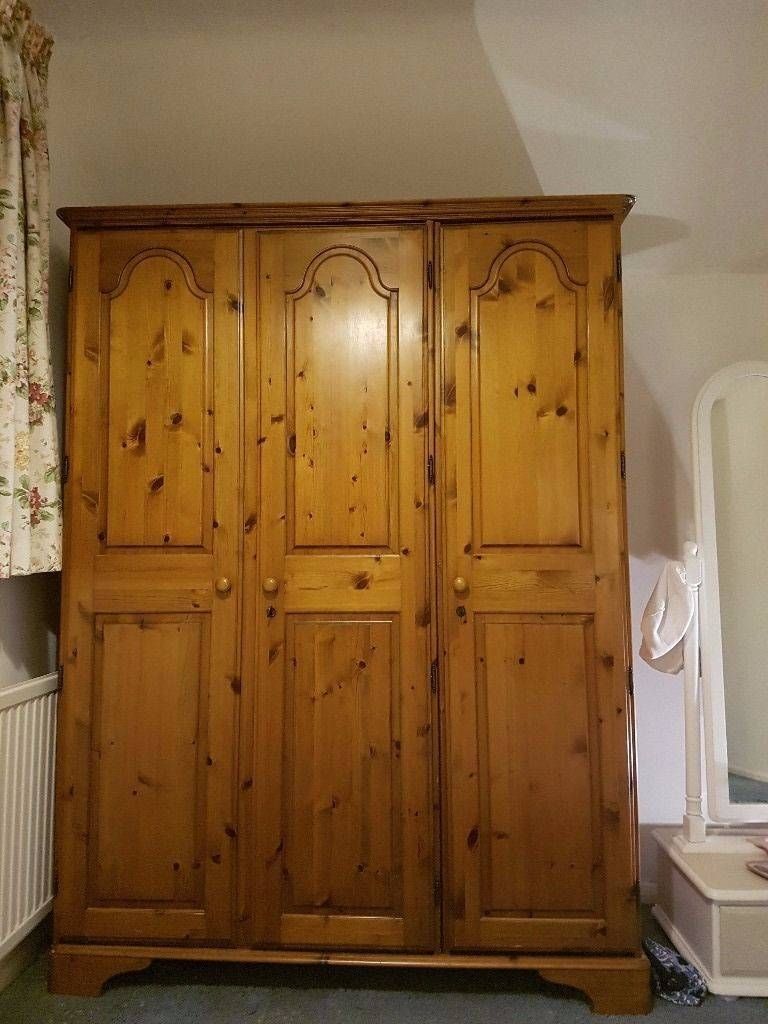 House Clearance – 3 Door Pine Wardrobe For Sale | In Shenfield With 3 Door Pine Wardrobes (View 15 of 15)