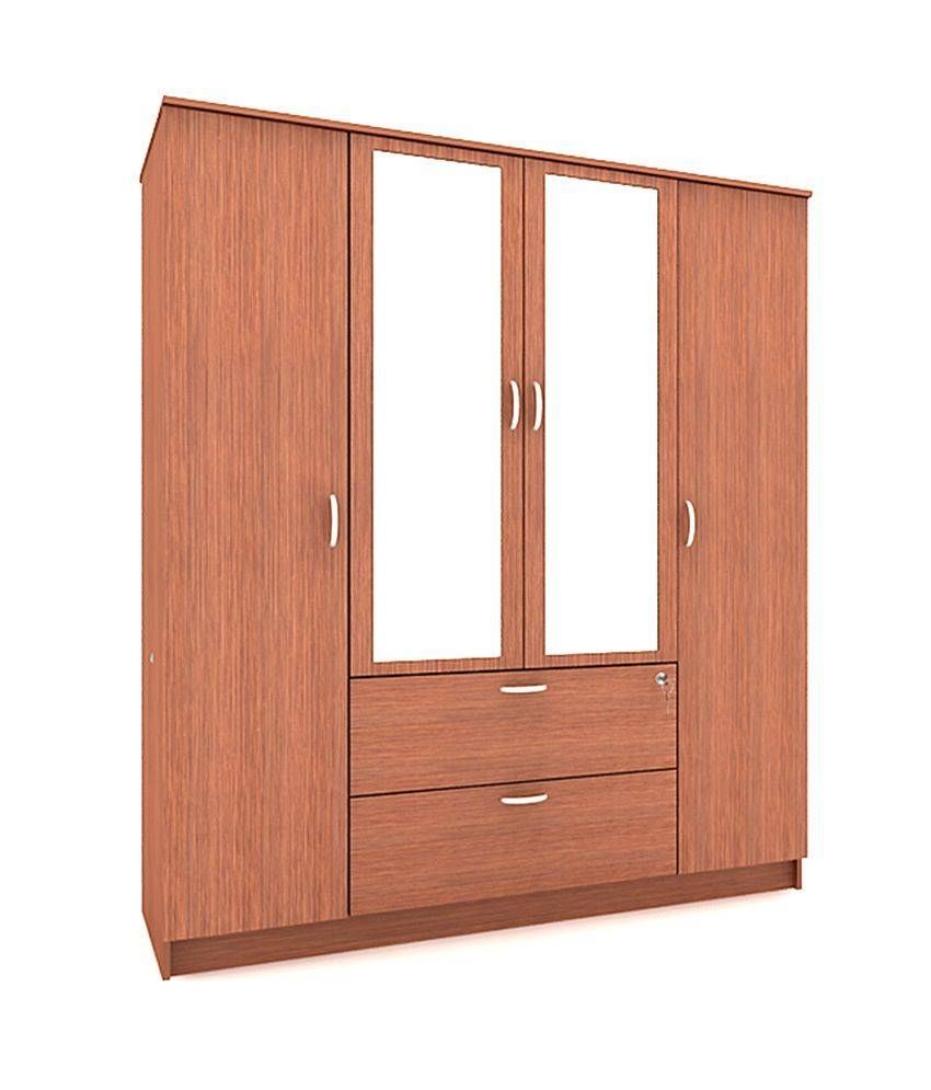 Housefull Jacob 4 Door Wardrobe With Drawer & Mirror: Buy Online Inside 4 Door Wardrobes With Mirror And Drawers (View 7 of 15)