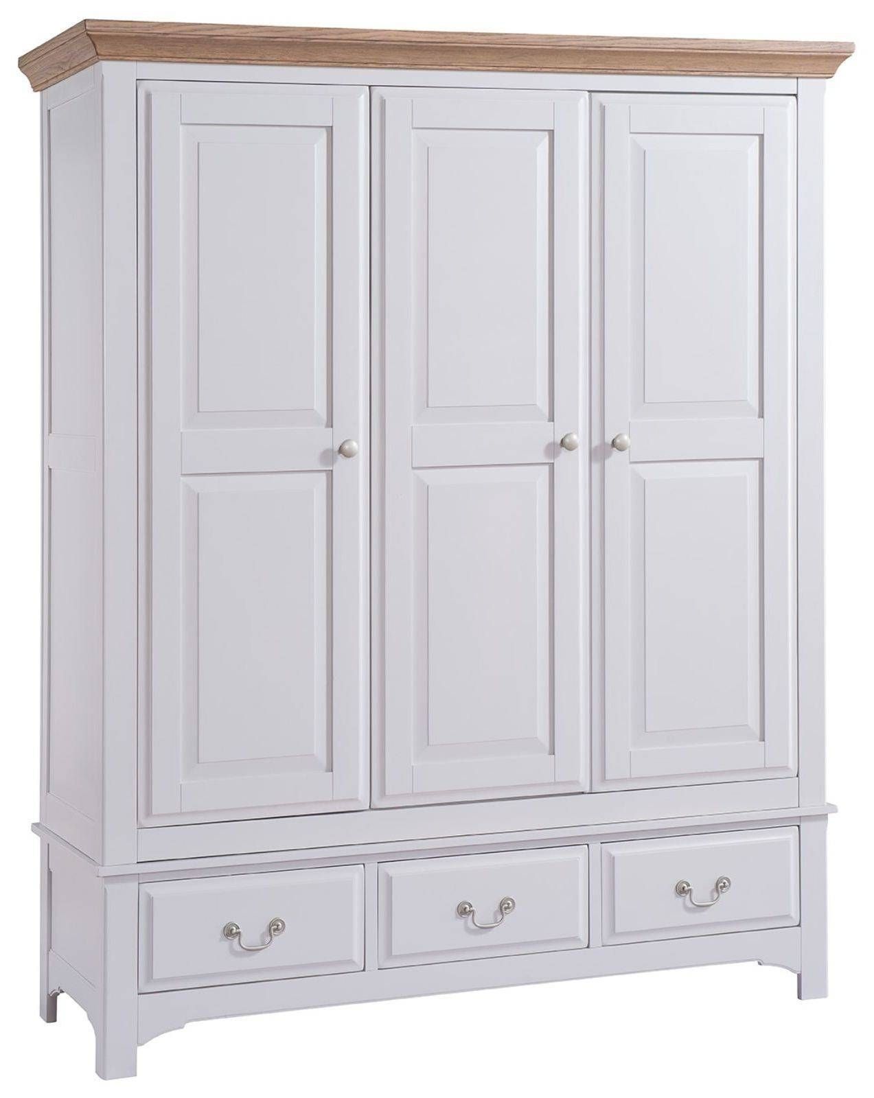 Hutch® – Buxton Light Grey Painted Triple Wardrobe With Drawers With Regard To Triple Wardrobes With Drawers (View 6 of 15)