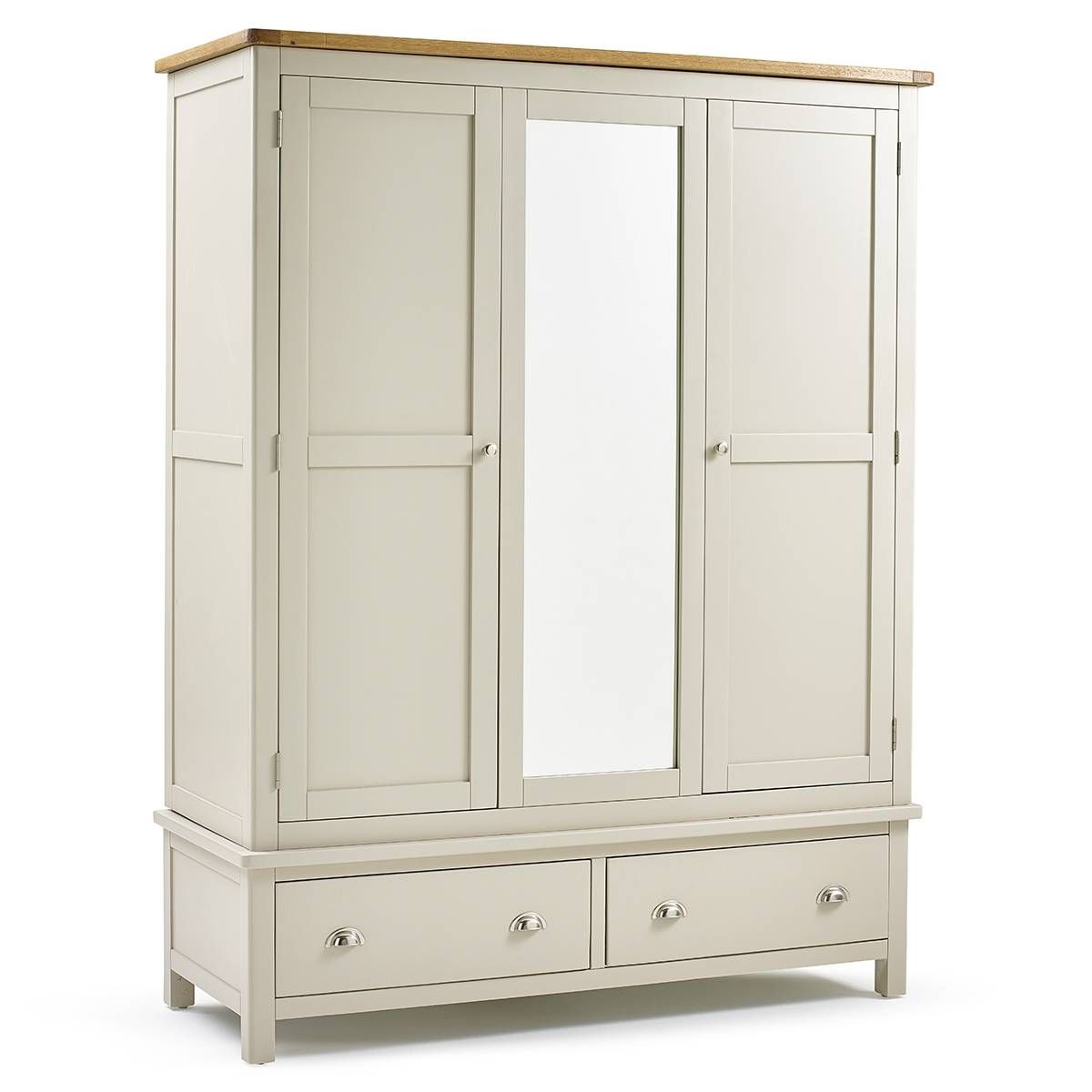 Hutch® – Portsmouth Stone Grey Painted Triple Wardrobe Throughout Triple Wardrobes With Mirror (View 6 of 15)