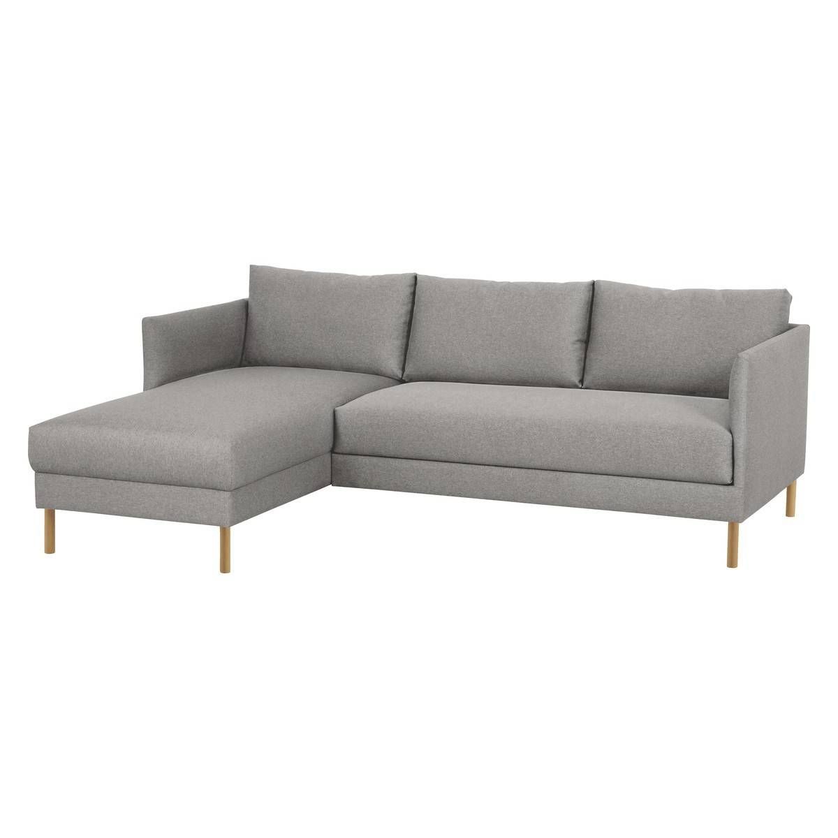 Hyde Grey Fabric Left Arm Chaise Sofa, Wooden Legs | Buy Now At Within Wood Legs Sofas (Photo 21 of 30)