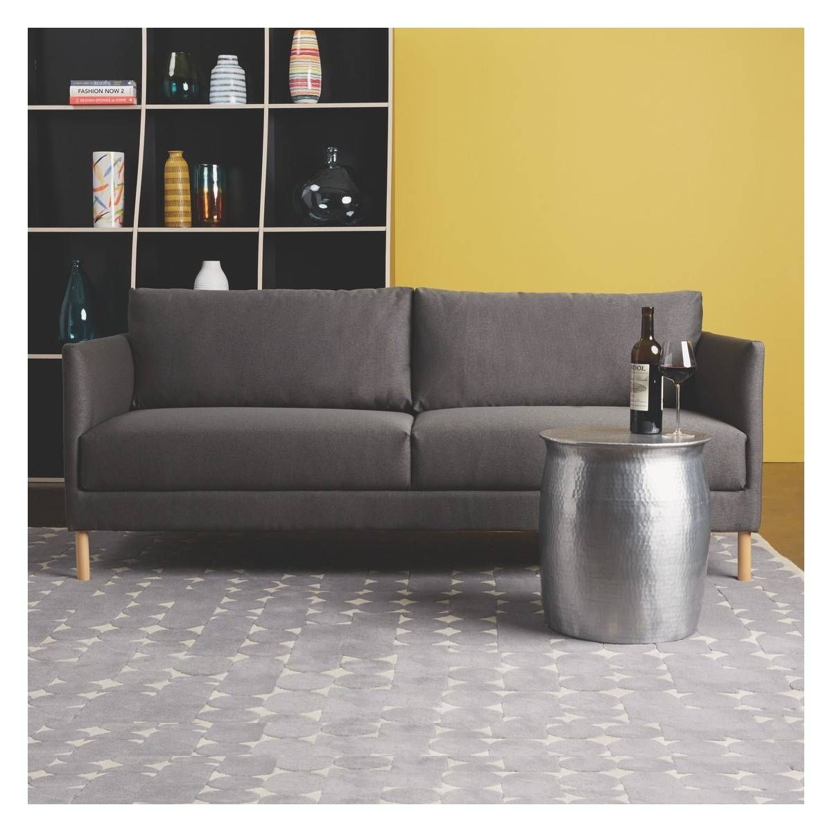 Hyde Yellow Fabric 3 Seater Sofa, Wooden Legs | Buy Now At Habitat Uk For Wood Legs Sofas (View 23 of 30)