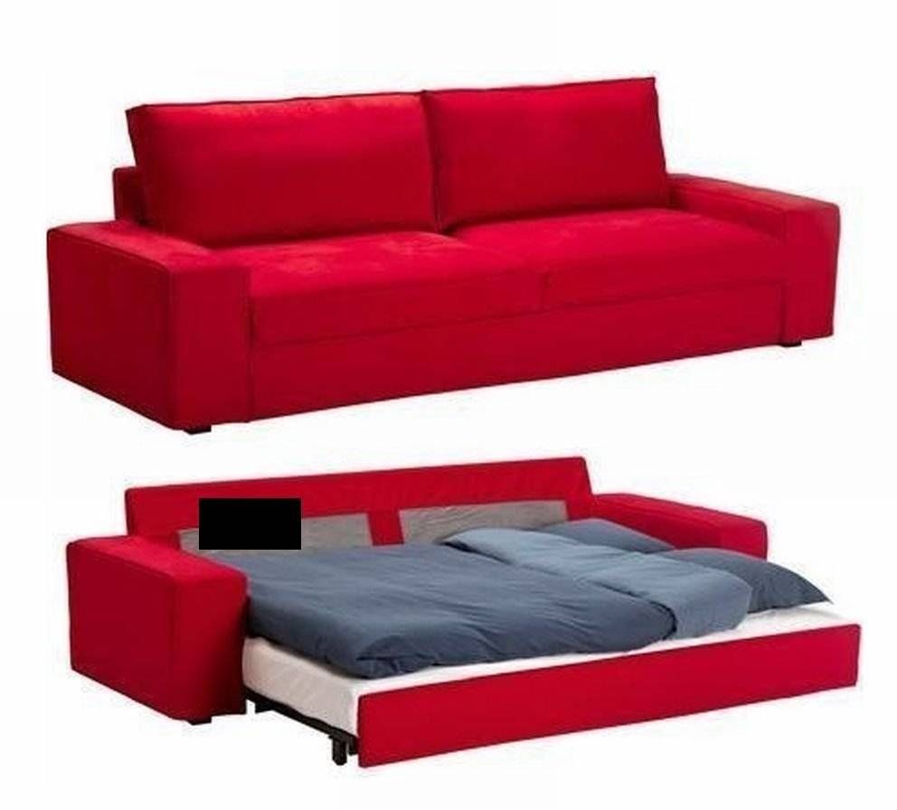 Ikea Kivik Sofa Bed Slipcover Sofabed Cover Ingebo Bright Red In Red Sofa Beds Ikea (Photo 24 of 30)