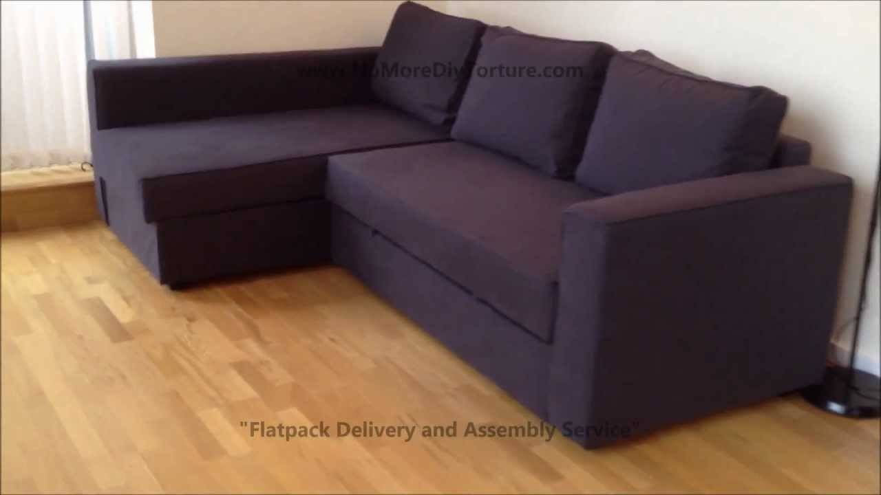 Ikea Manstad Corner Sofa Bed With Storage – Youtube With Regard To Ikea Sofa Storage (View 4 of 25)