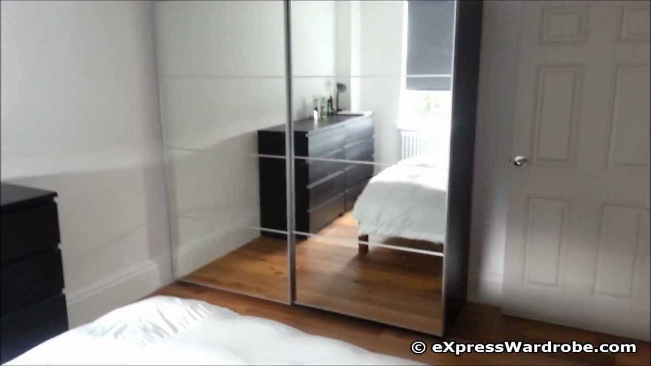 Ikea Pax Auli Sliding Mirror Door Wardrobe Design – Youtube Intended For Double Mirrored Wardrobes (View 11 of 15)