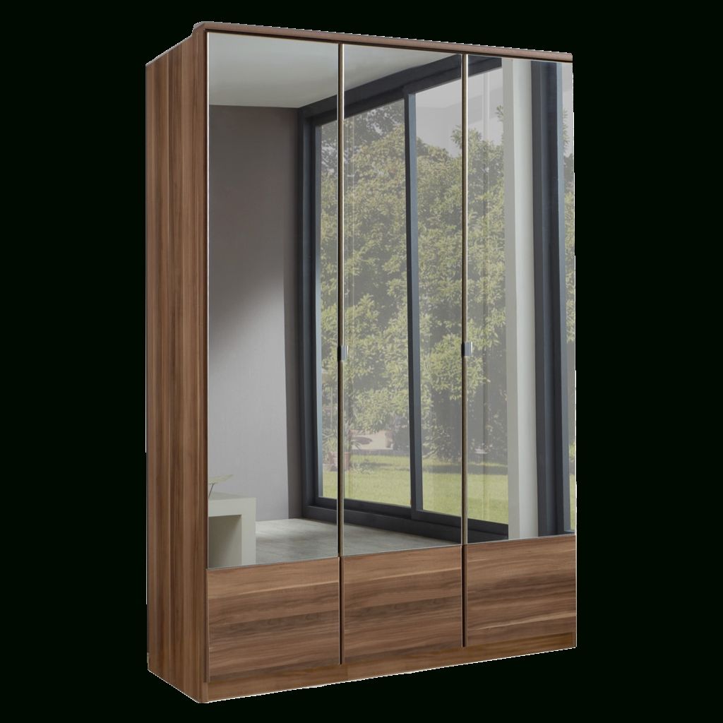 Imago Walnut 3 Door Mirrored Wardrobe | Sabba Furniture Intended For Three Door Mirrored Wardrobes (View 1 of 15)