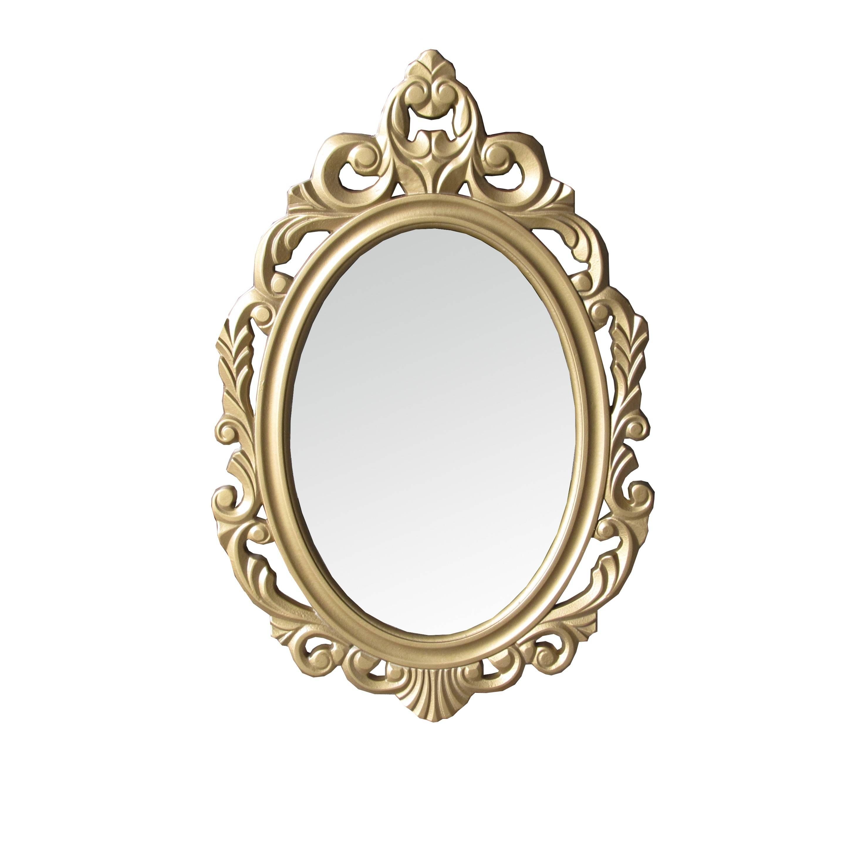 Interior & Decoration: Shabby Chic Ornate Gold Oval Wall Mirror For Gold Ornate Mirrors (View 25 of 25)