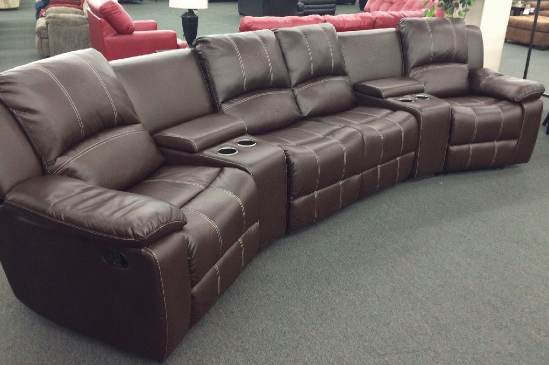 Jamestown Umber 5 Piece Theater Sectionalcorinthian At Inside Corinthian Sectional Sofas (View 3 of 30)