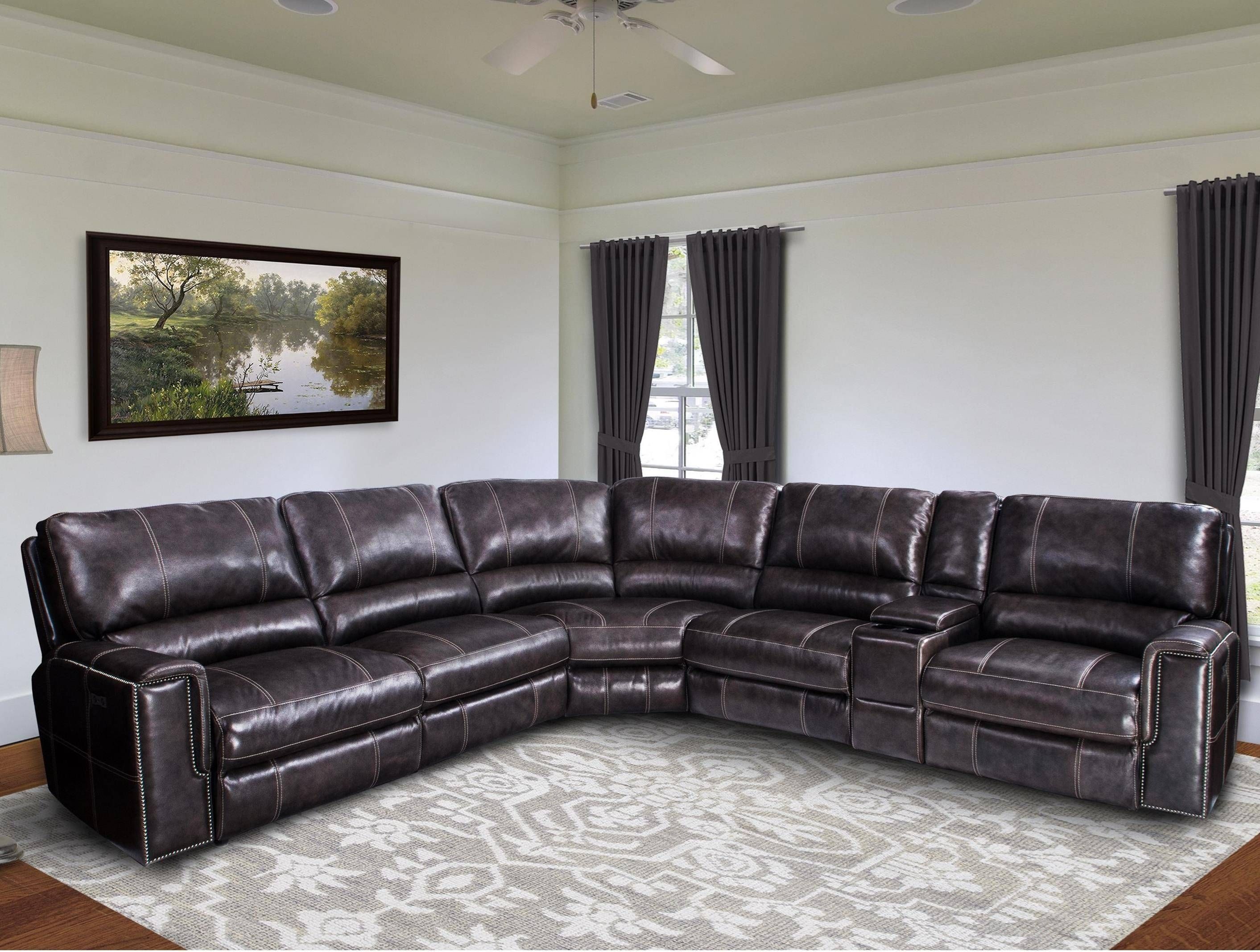 Jerome Casual Power Reclining Sectional Sofa With Power Headrests For Recliner Sectional Sofas (View 5 of 30)