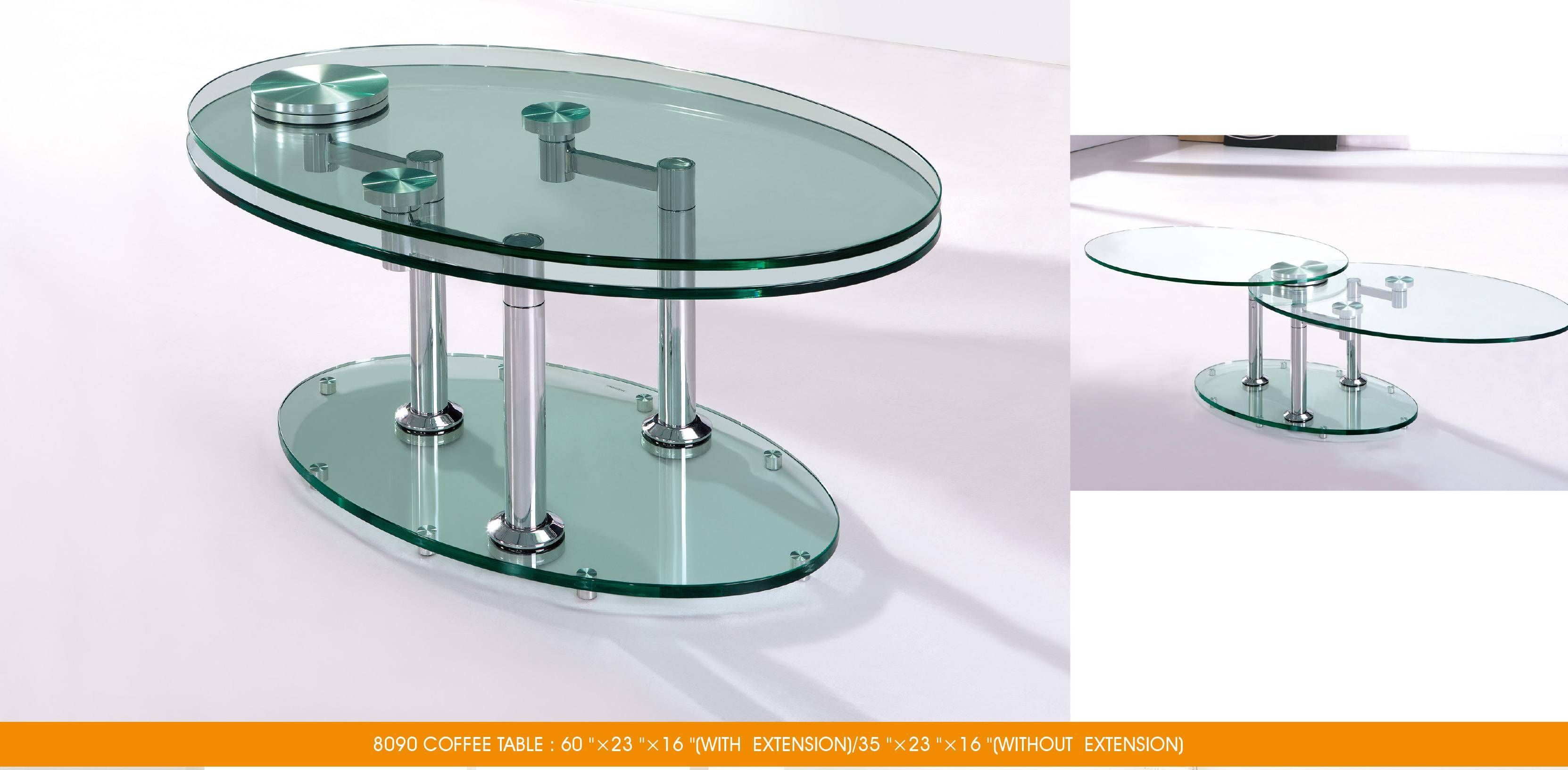 Jillian Modern Extendable Coffee Table On With Hd Resolution Within Revolving Glass Coffee Tables (View 9 of 30)