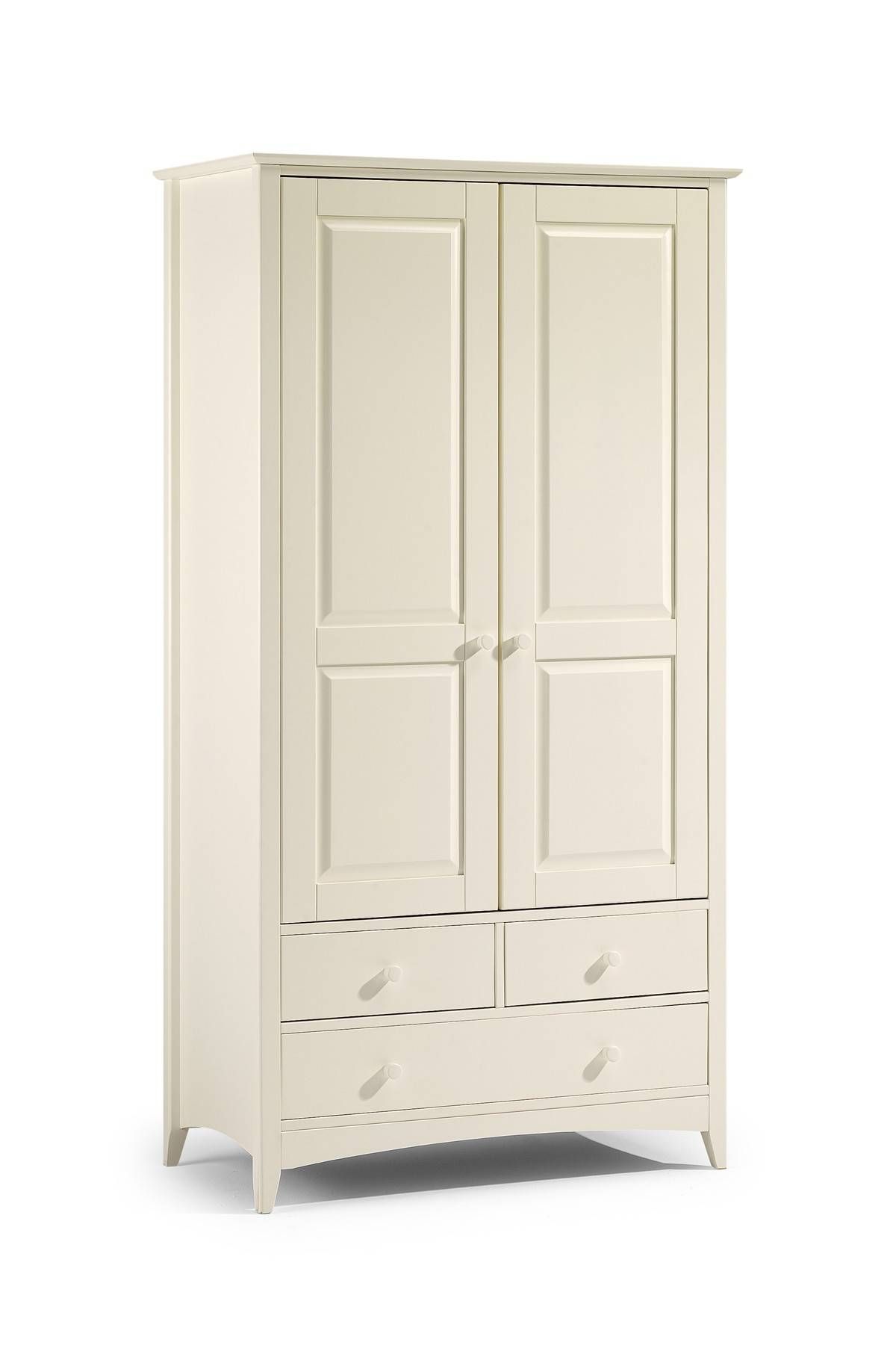 Julian Bowen Cameo Stone White Combination Wardrobe With Drawers Intended For Julian Bowen Wardrobes (Photo 1 of 15)