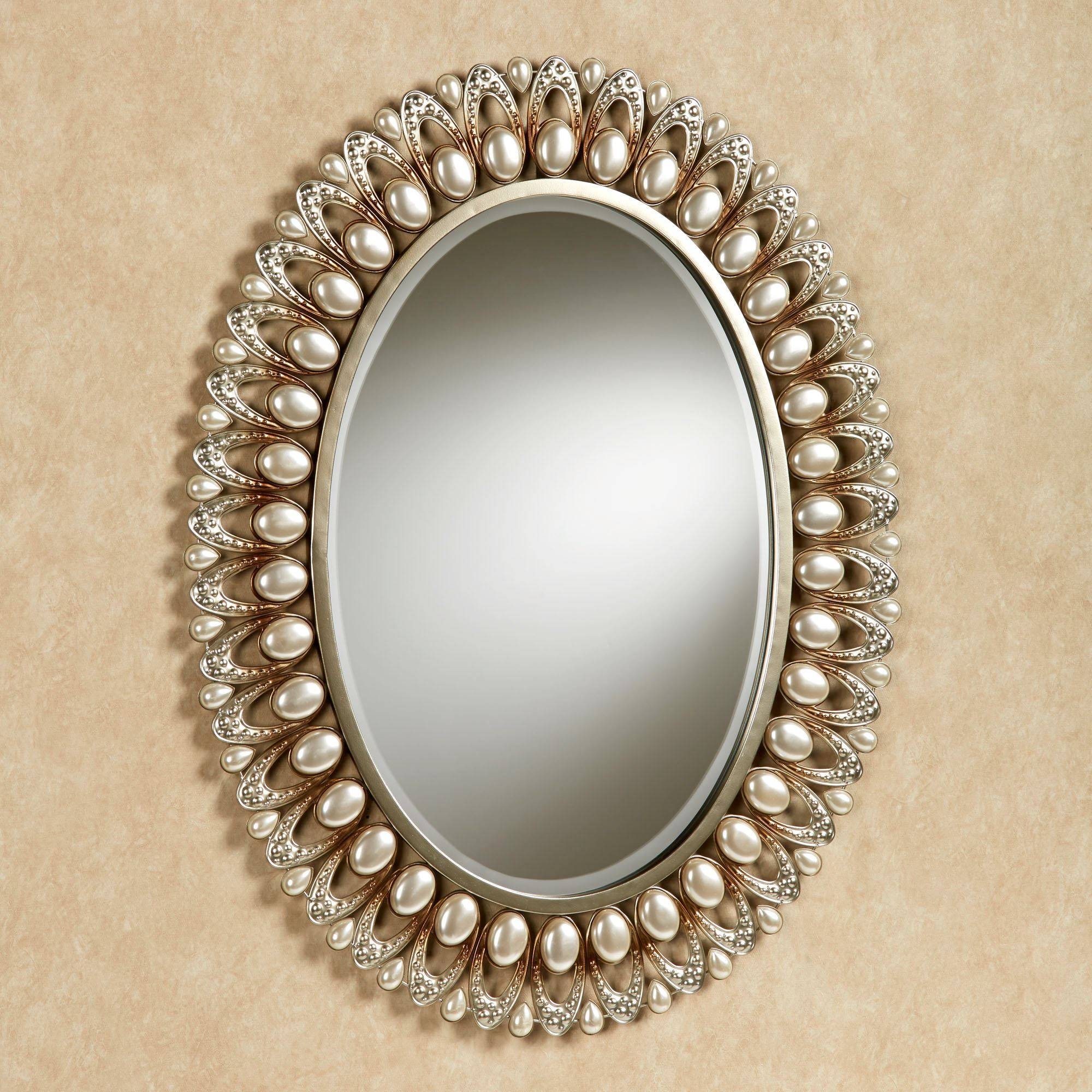 The 25 Best Collection Of Champagne Wall Mirrors   Julietta Pearl Oval Wall Mirror Pertaining To Champagne Wall Mirrors 