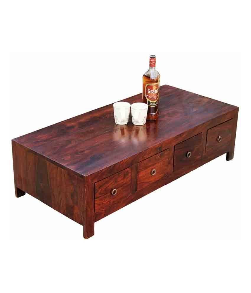 Junglewood Leena Dark Walnut Low Height Coffee Table 8 Draw – Buy With Regard To Low Height Coffee Tables (View 23 of 30)