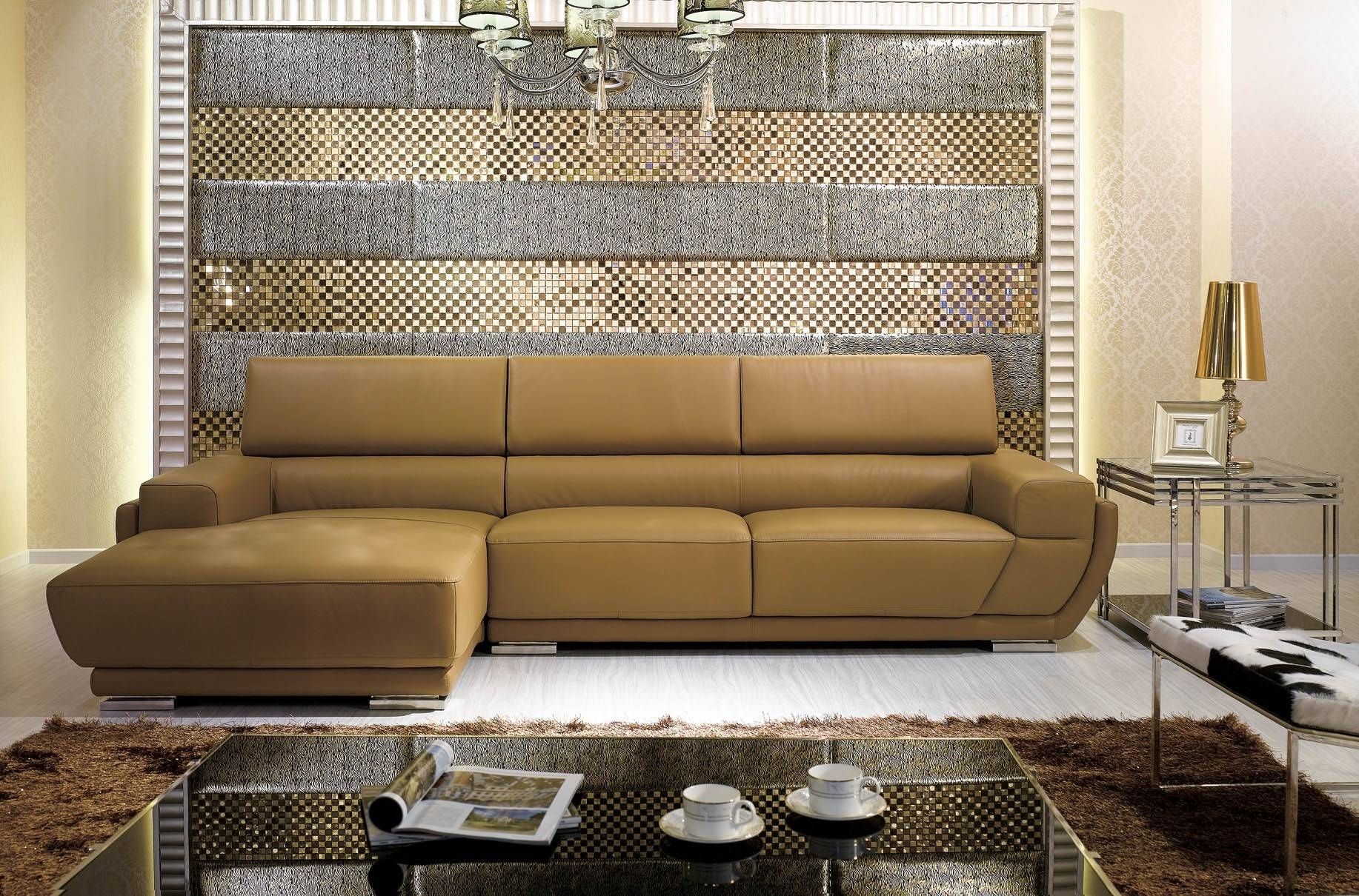 K8300 Modern Camel Italian Leather Sectional Sofa With Camel Sectional Sofa (View 11 of 30)