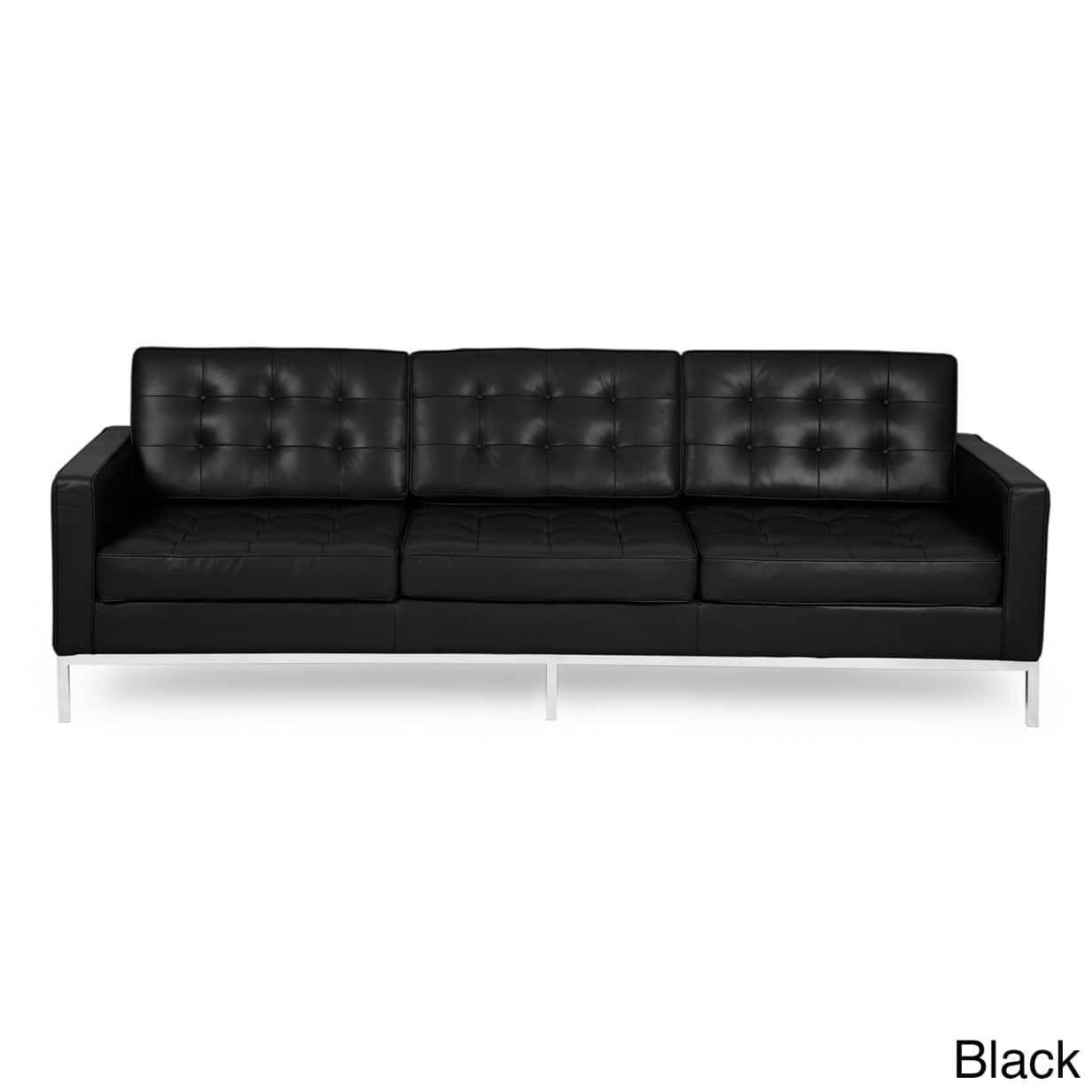 Kardiel Florence Knoll Style Sofa 3 Seat, Aniline Premium Leather Inside Florence Knoll Style Sofas (Photo 19 of 25)