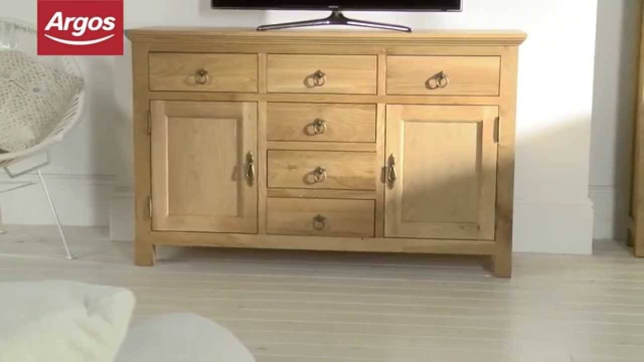 Kensington Large Sideboard – Oak Argos Review – Youtube With Ready Assembled Sideboards (View 24 of 30)